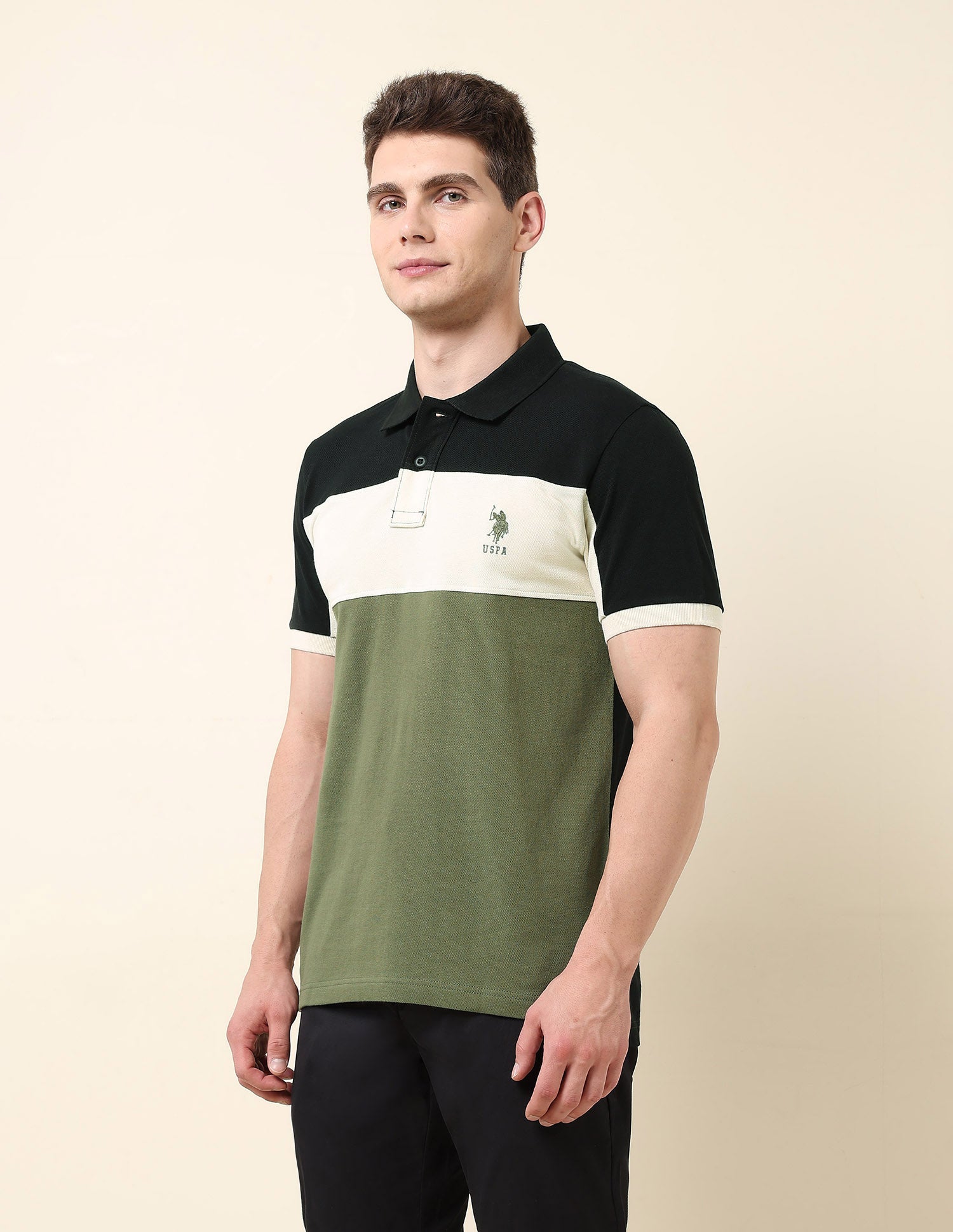 Colourblocked Classic Polo Shirt Black - U.S. Polo Assn. India | Large