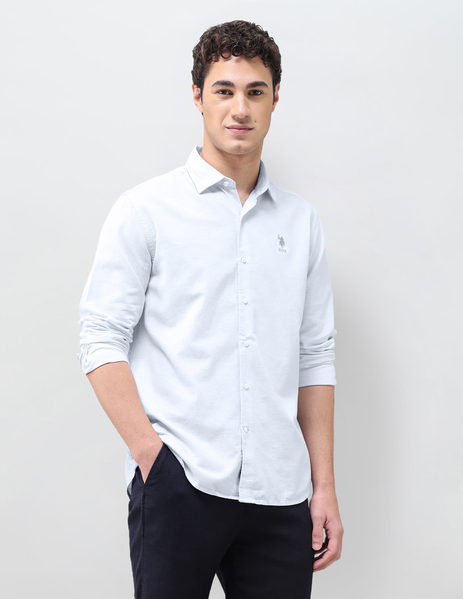 Vertical Striped Regular Fit Shirt Blue - U.S. Polo Assn. India | Large