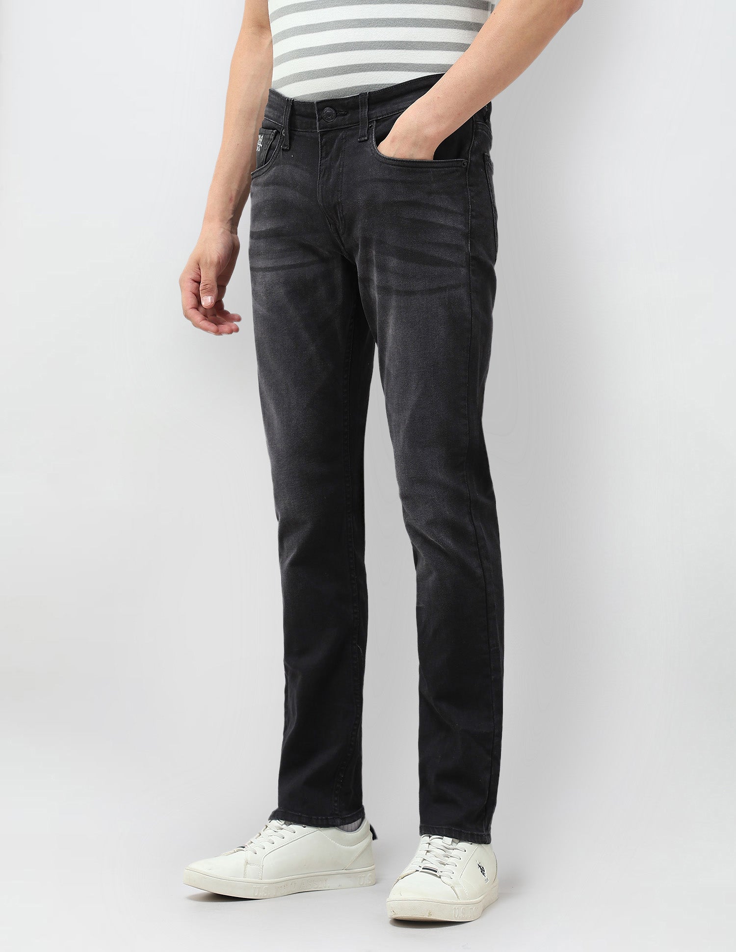 Brandon Slim Tapered Fit Black Jeans Black - U.S. POLO ASSN. | Large