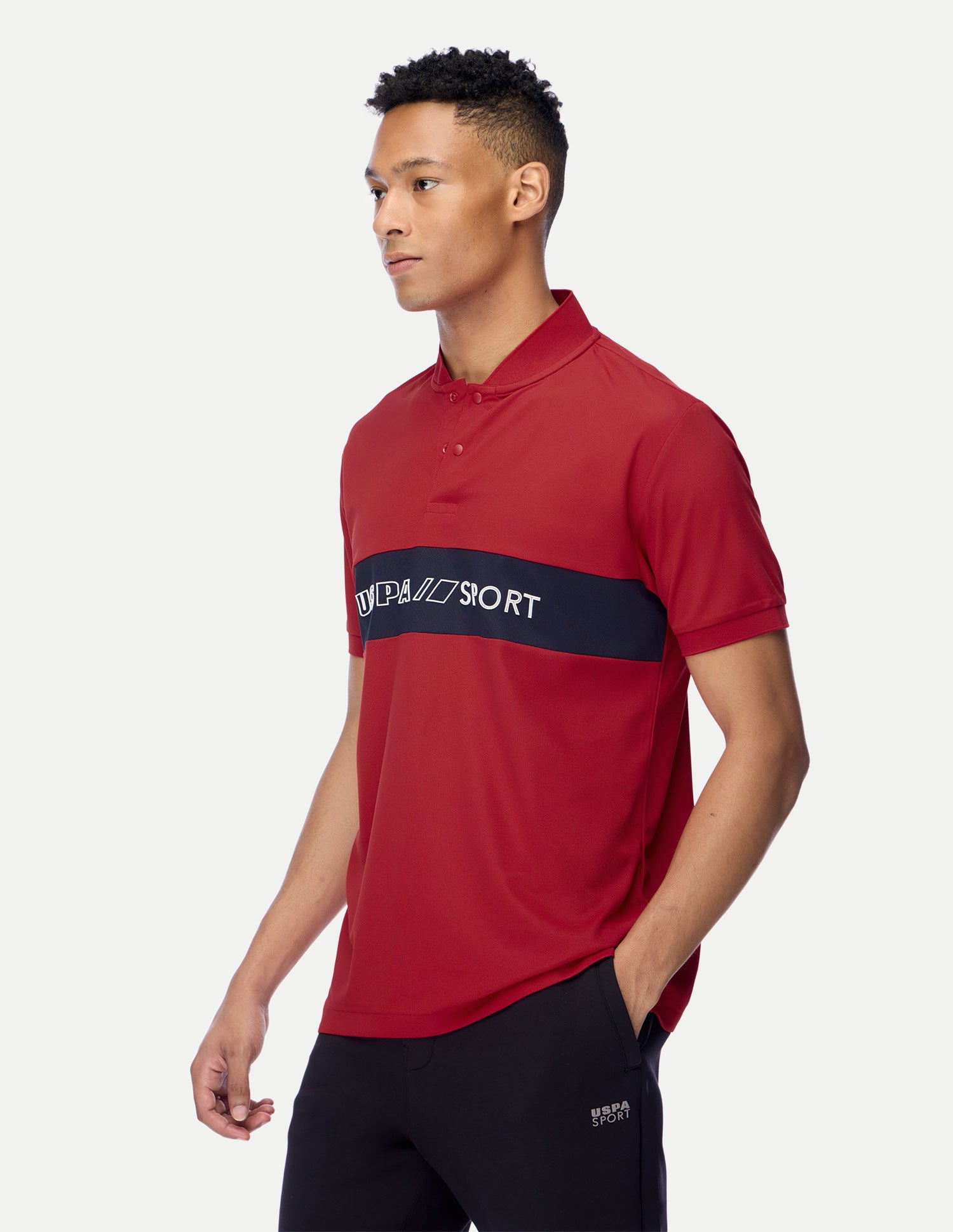 Brand Embossed Regular Fit Active Polo Shirt Red - U.S. Polo Assn. India | Large