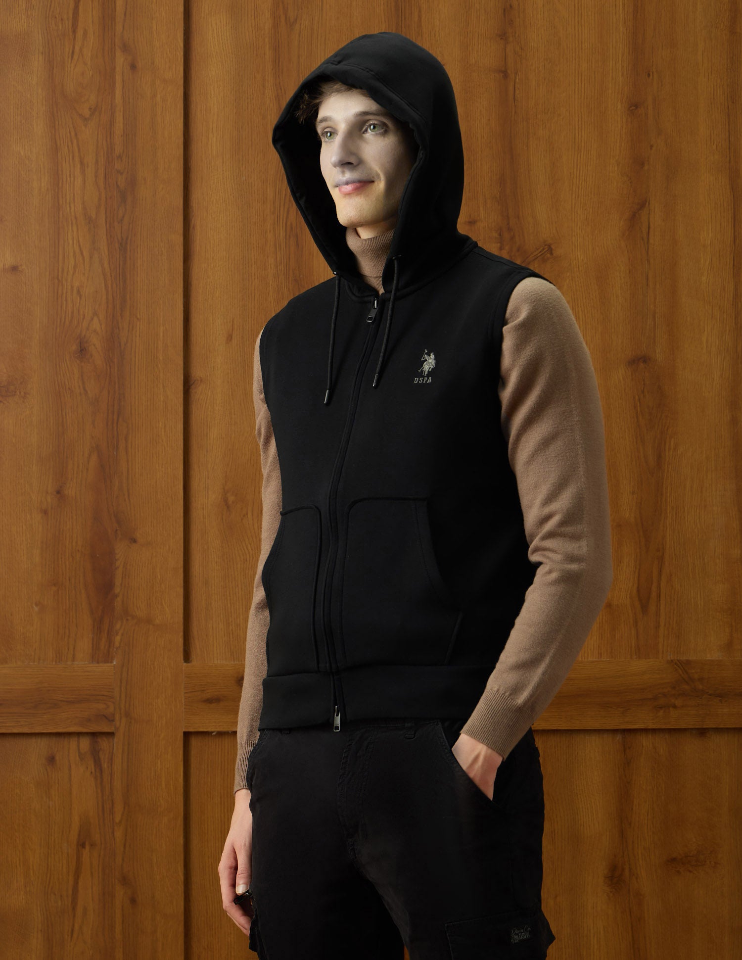 Varsity Theatre Regular Fit Zipper Sweatshirt Black - U.S. POLO ASSN. | Large