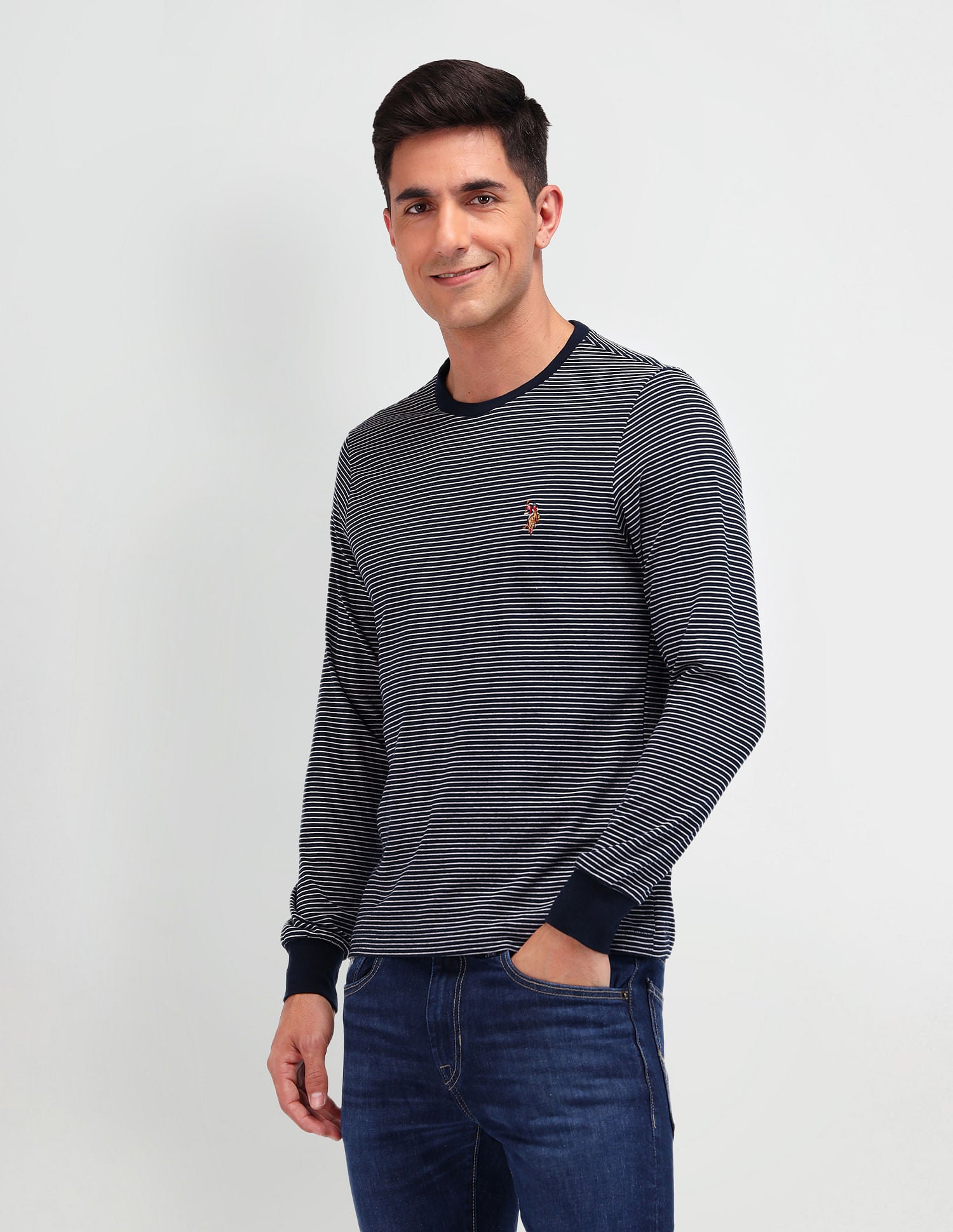 Muscle Fit Striped T-Shirt Navy - U.S. POLO ASSN. | Large