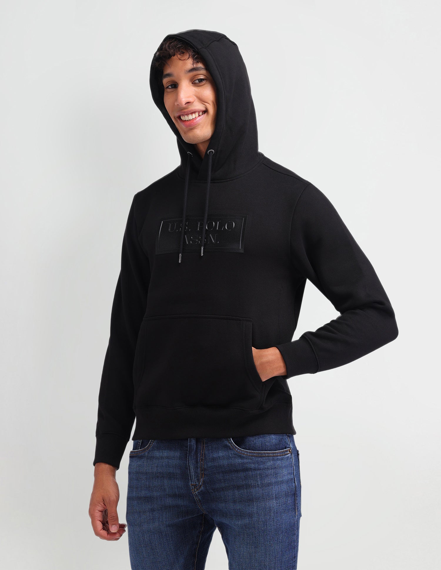 Brand Printed Hooded Sweatshirt Green - U.S. POLO ASSN. | Large