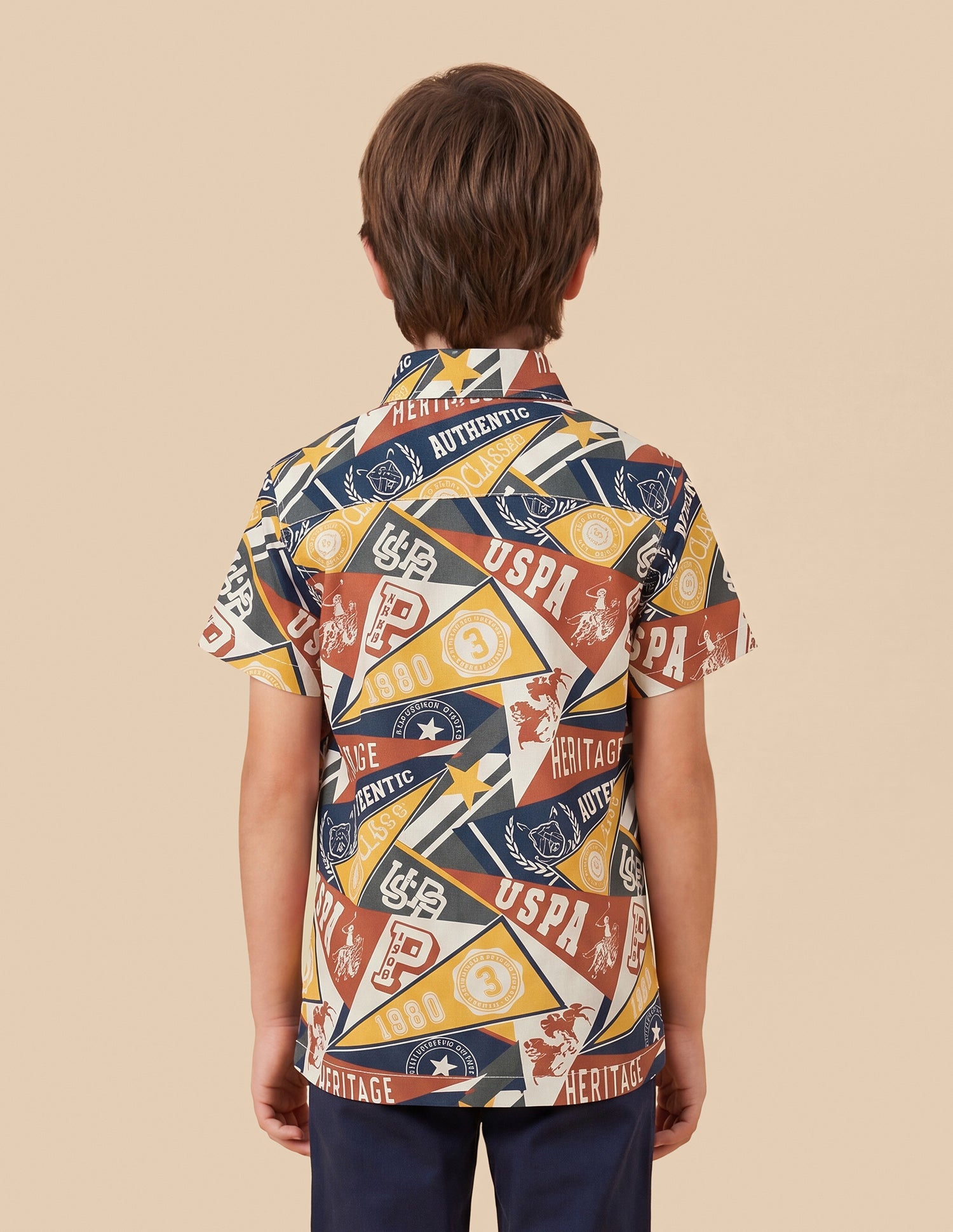 Graphic Brand Printed Twill Shirt Brown - U.S. Polo Assn. India | Large