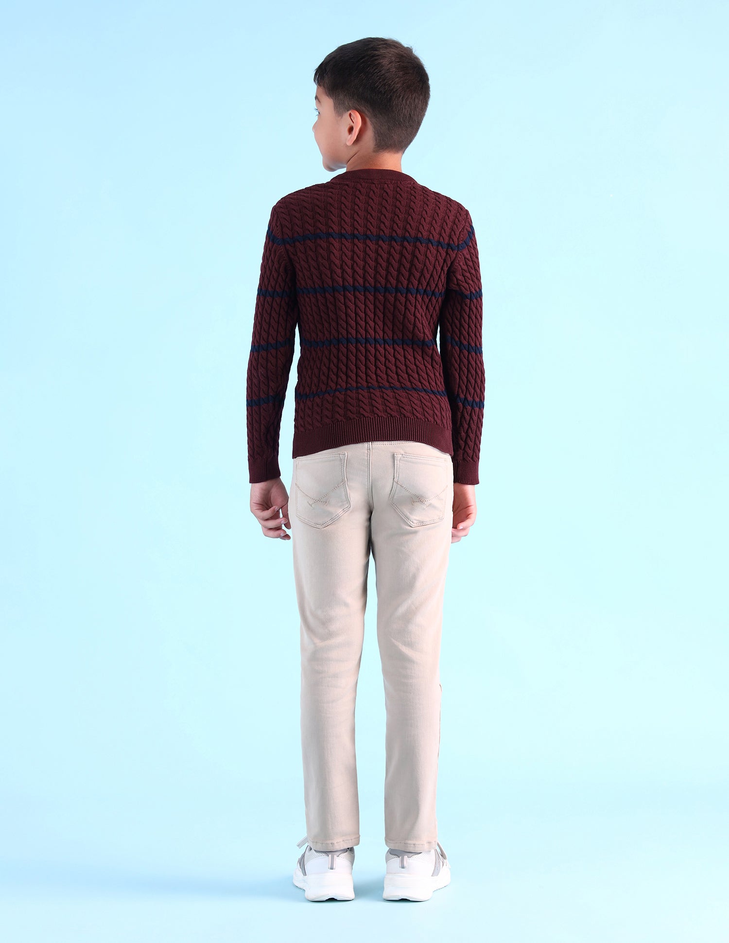 Printed Crew Neck Sweater Maroon - U.S. POLO ASSN. | Large