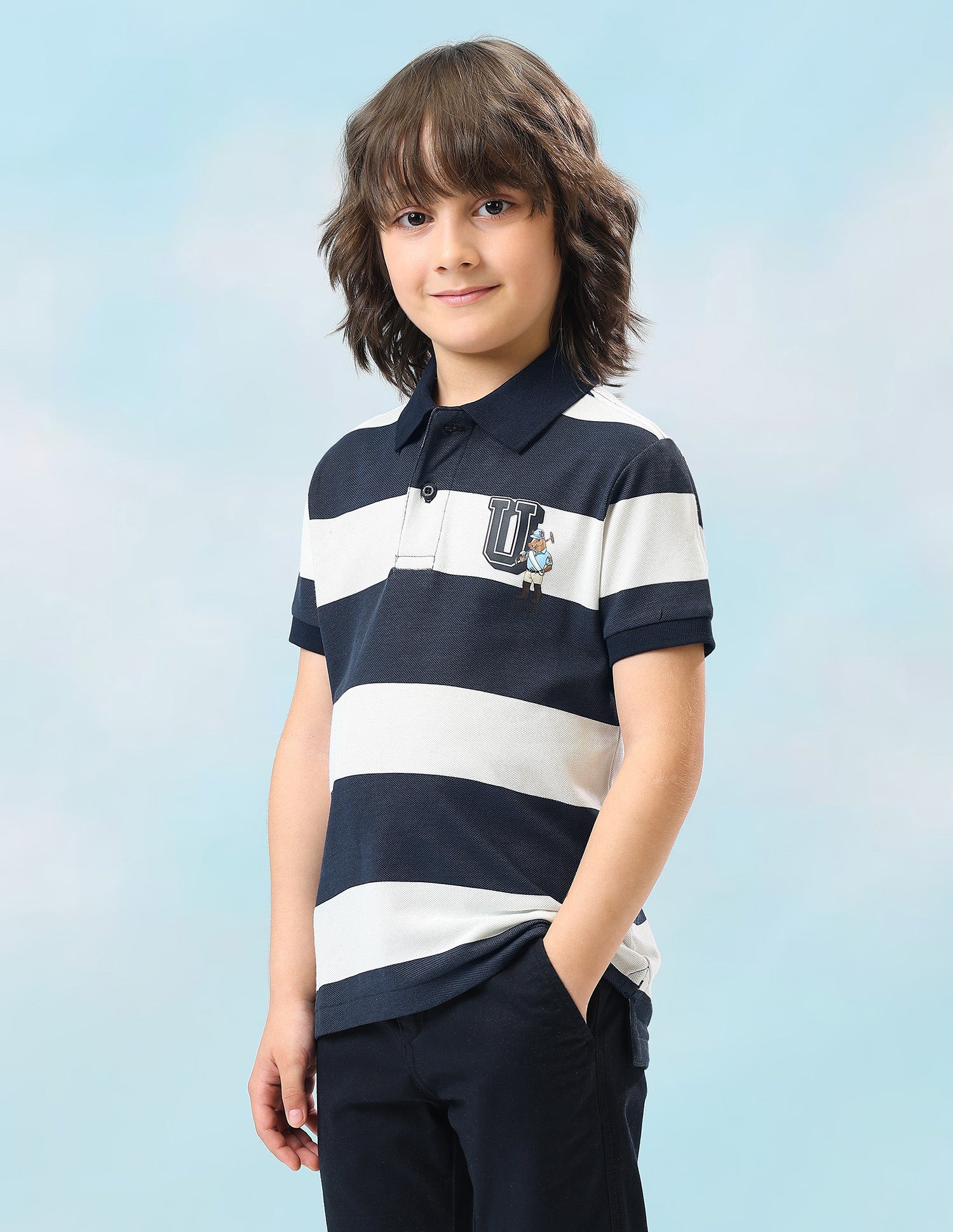 Horizontal Striped Regular Fit Polo Shirt Navy - U.S. Polo Assn. India | Large