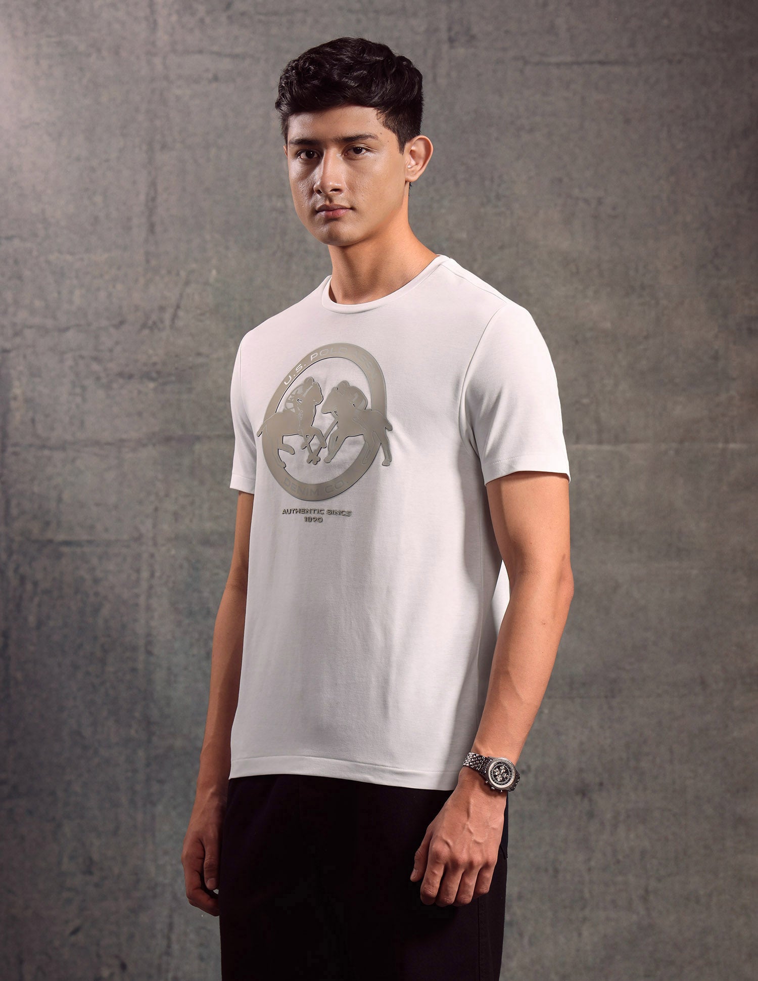 Brand Embossed Regular Fit T-shirt White - U.S. POLO ASSN. | Large