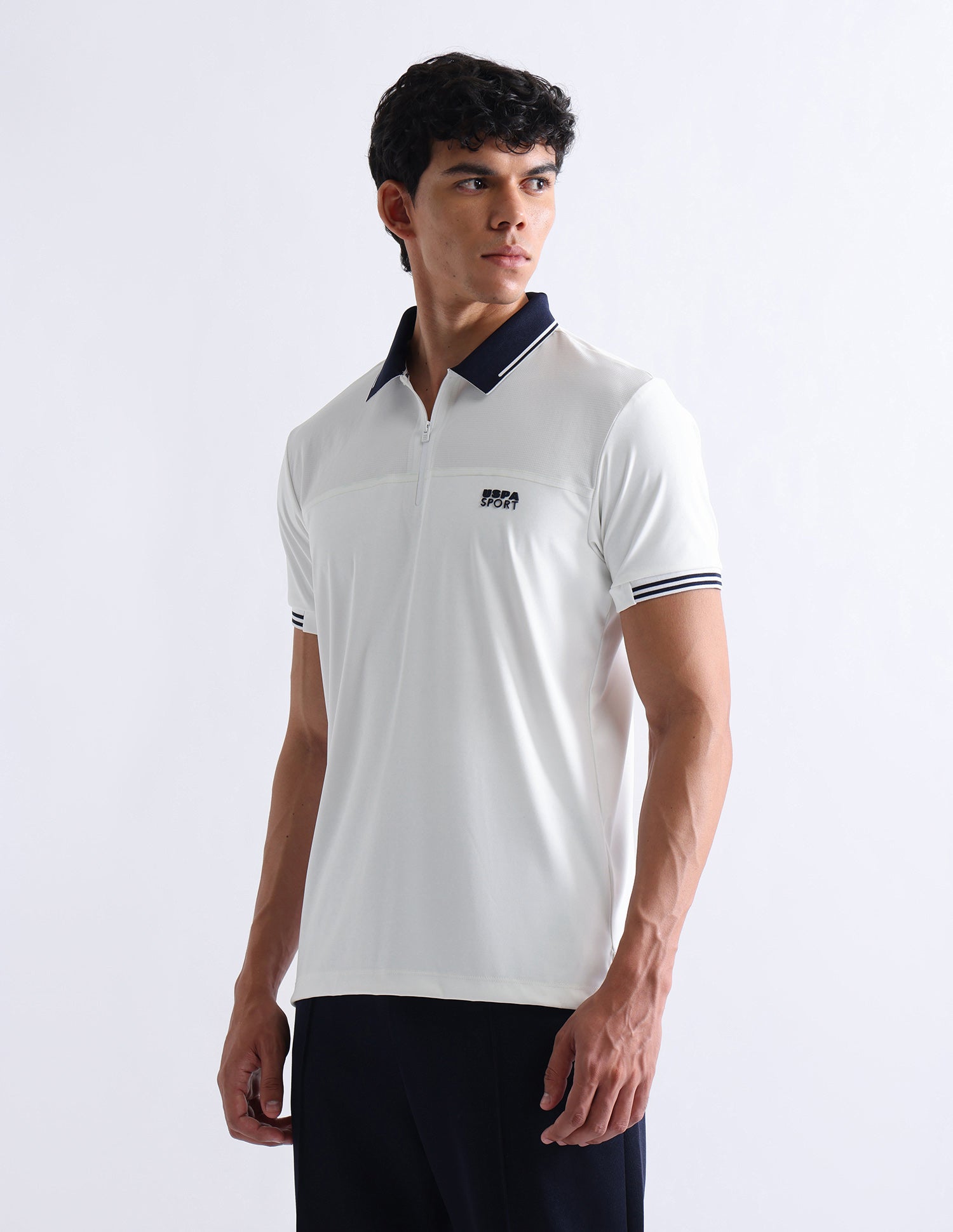 Solid Slim Fit Polo Shirt White - U.S. Polo Assn. India | Large