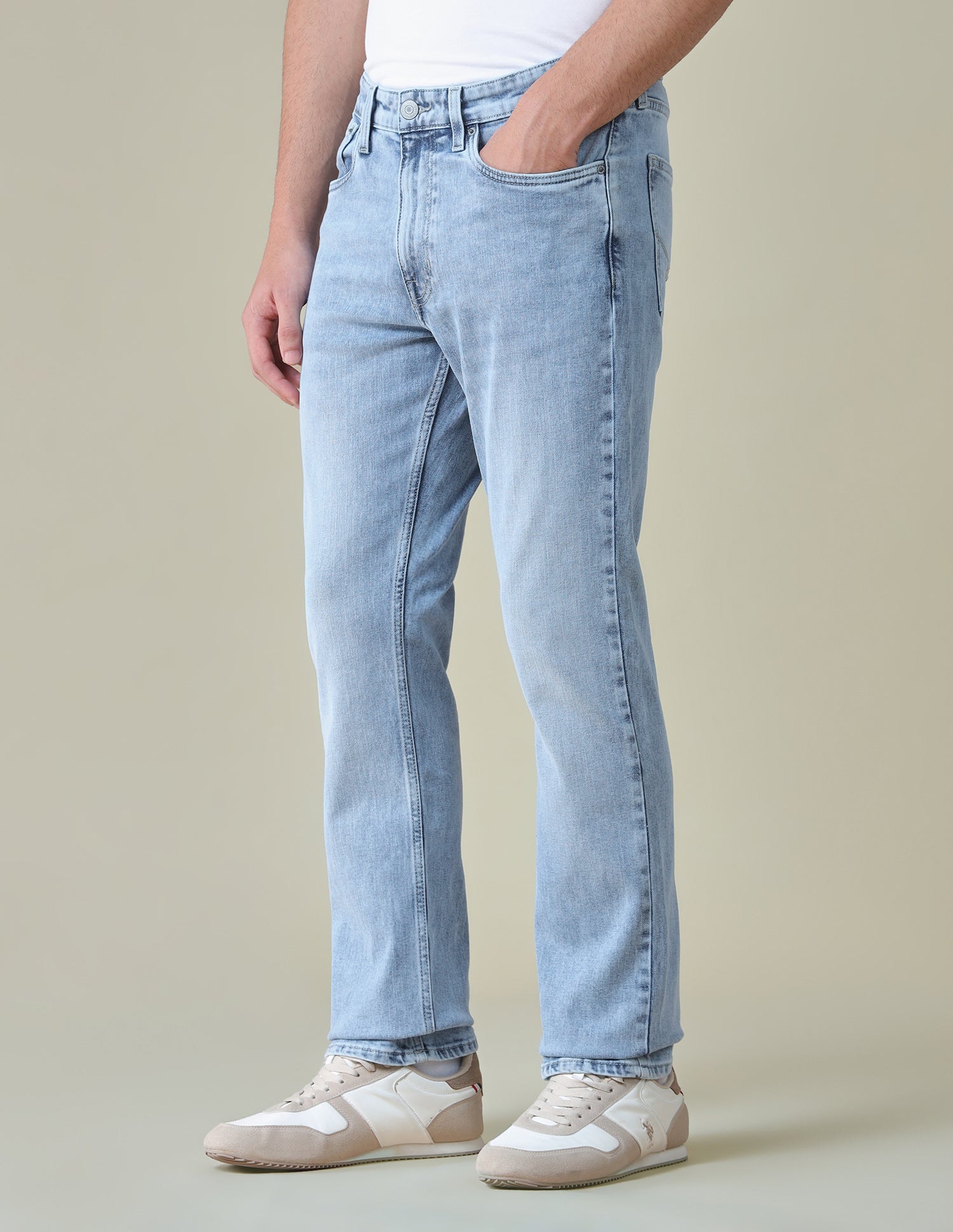 Harold Slim Straight Fit Blue Jeans Light Blue - U.S. Polo Assn. India | Large