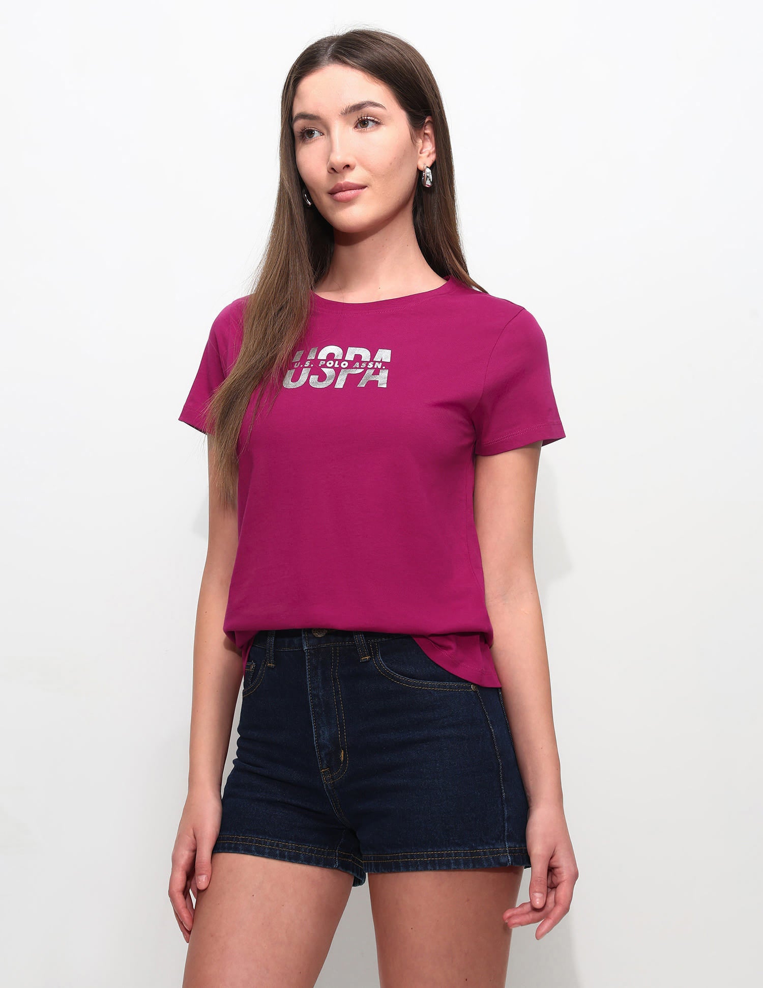 Regular Fit Brand Printed T-Shirt Purple - U.S. Polo Assn. India | Large