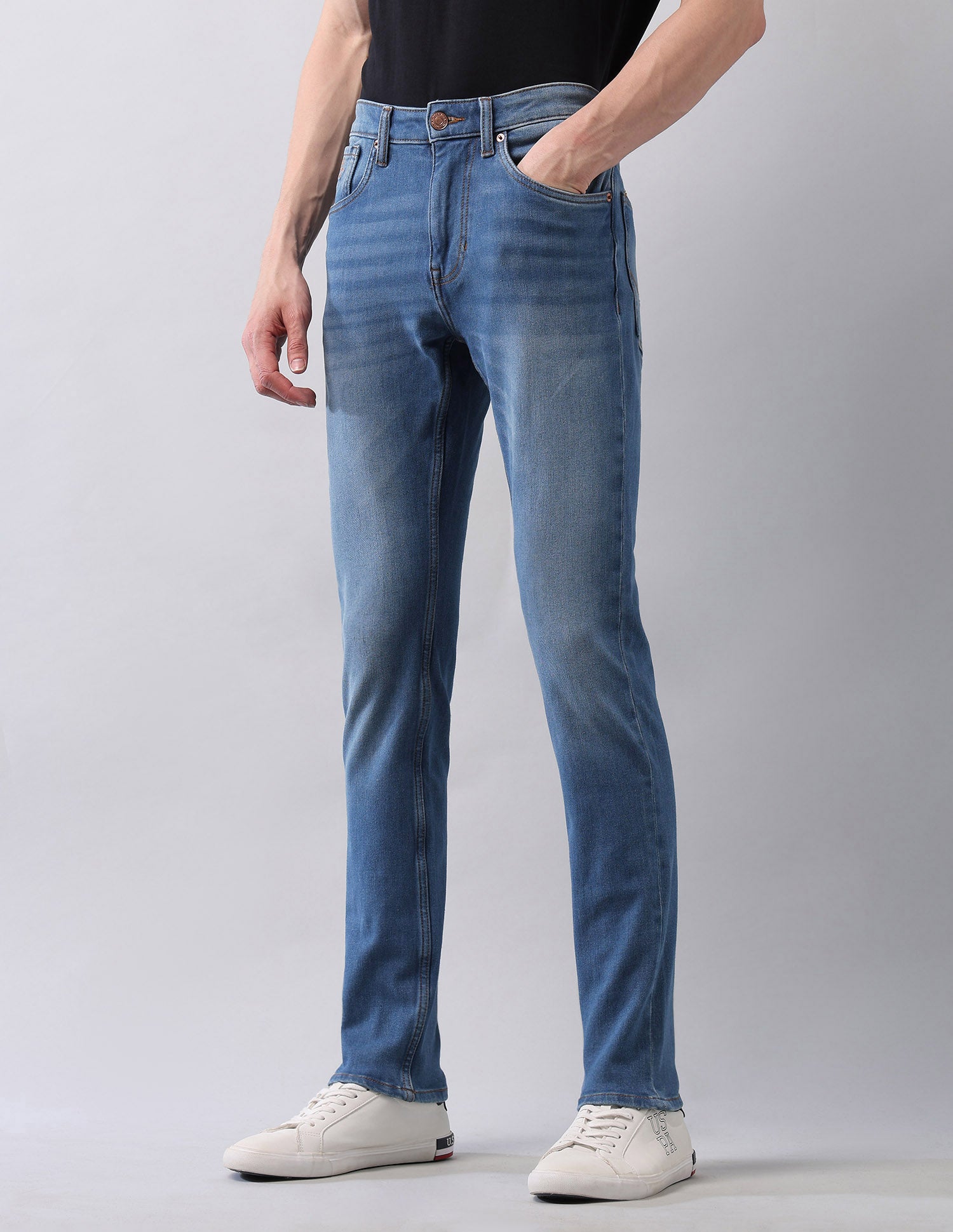 Regallo Skinny Fit Blue Jeans Blue - U.S. Polo Assn. India | Large
