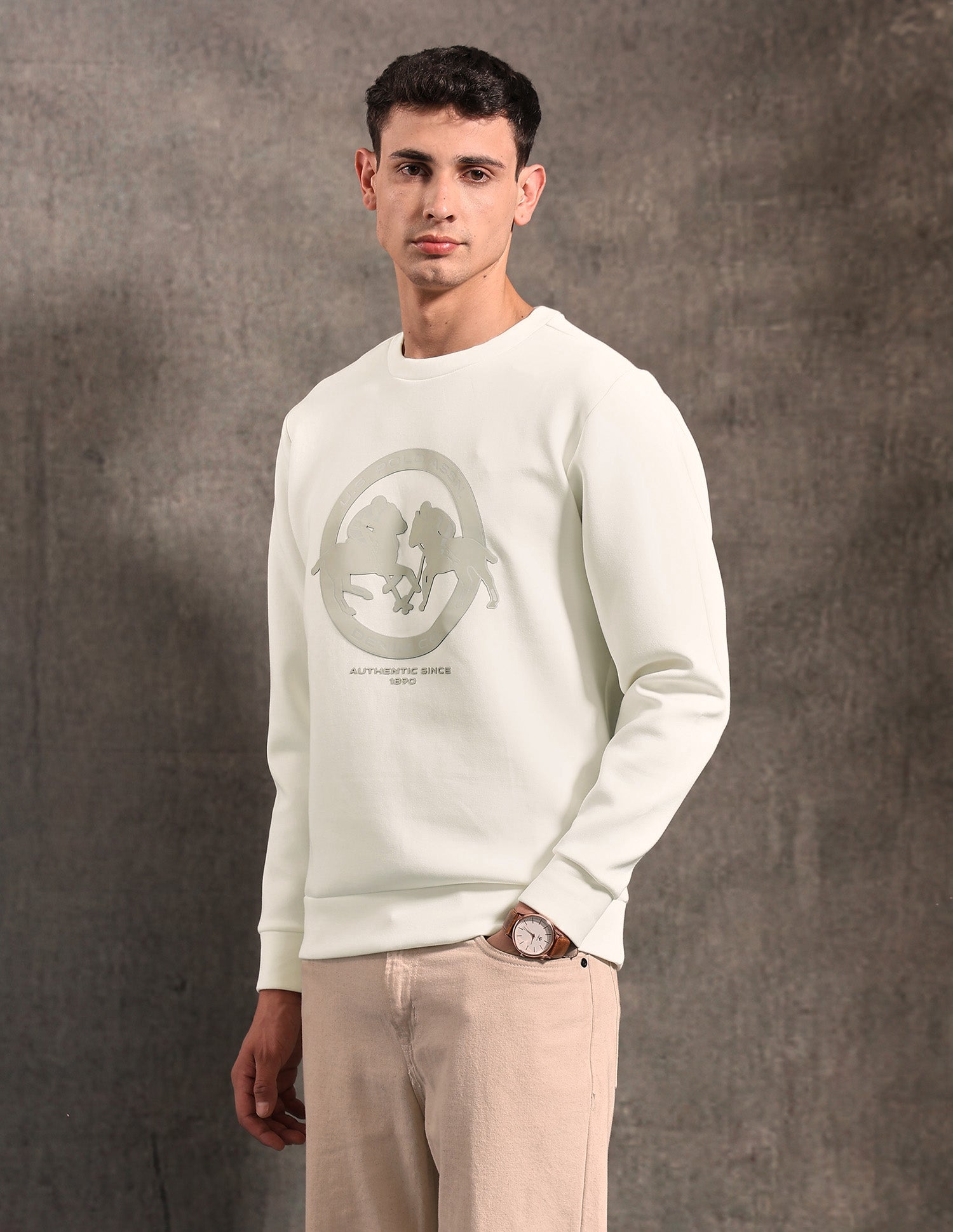 Black & Gold Regular Fit Sweatshirt Stone - U.S. POLO ASSN. | Large