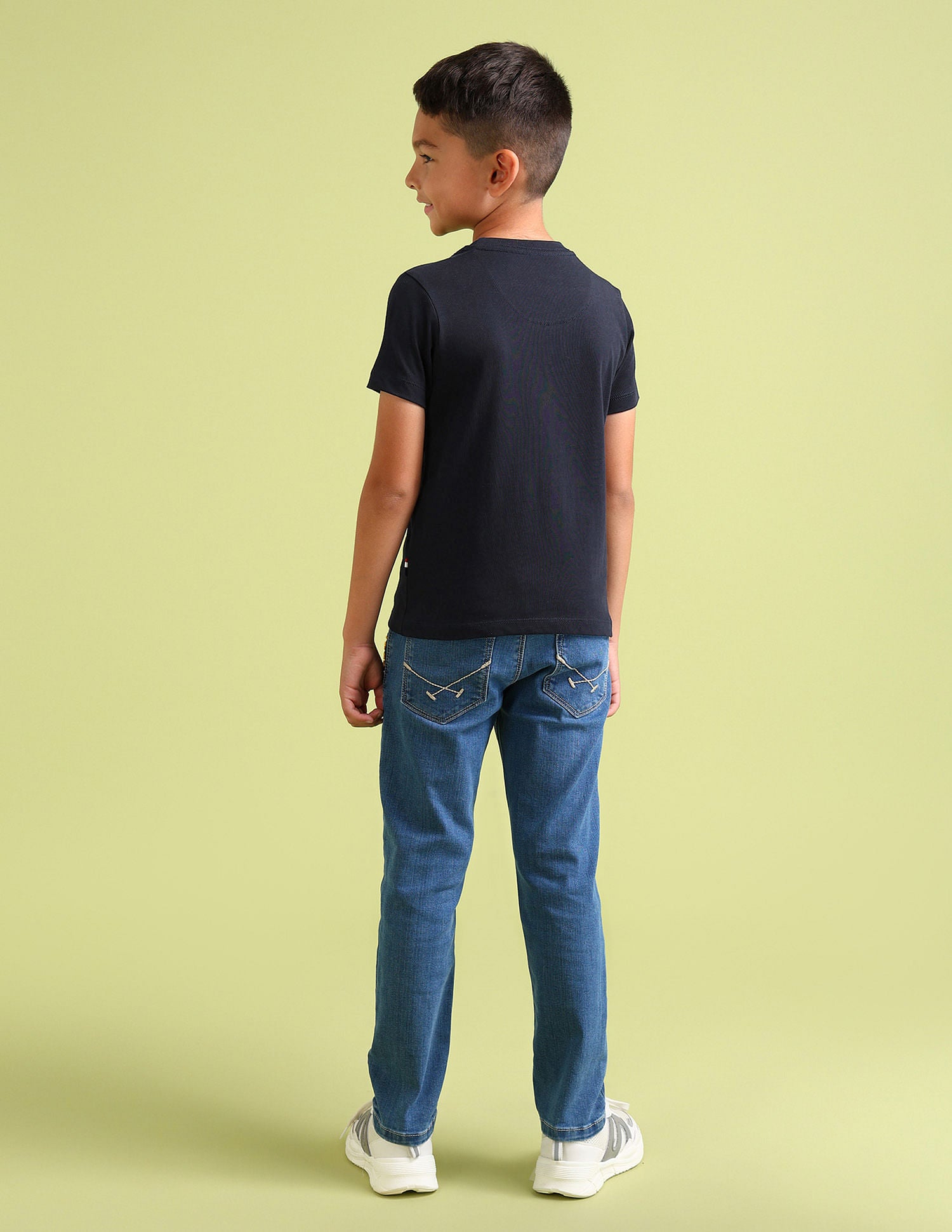 Boys Pure Cotton Regular T-shirt Blue - U.S. Polo Assn. India | Large