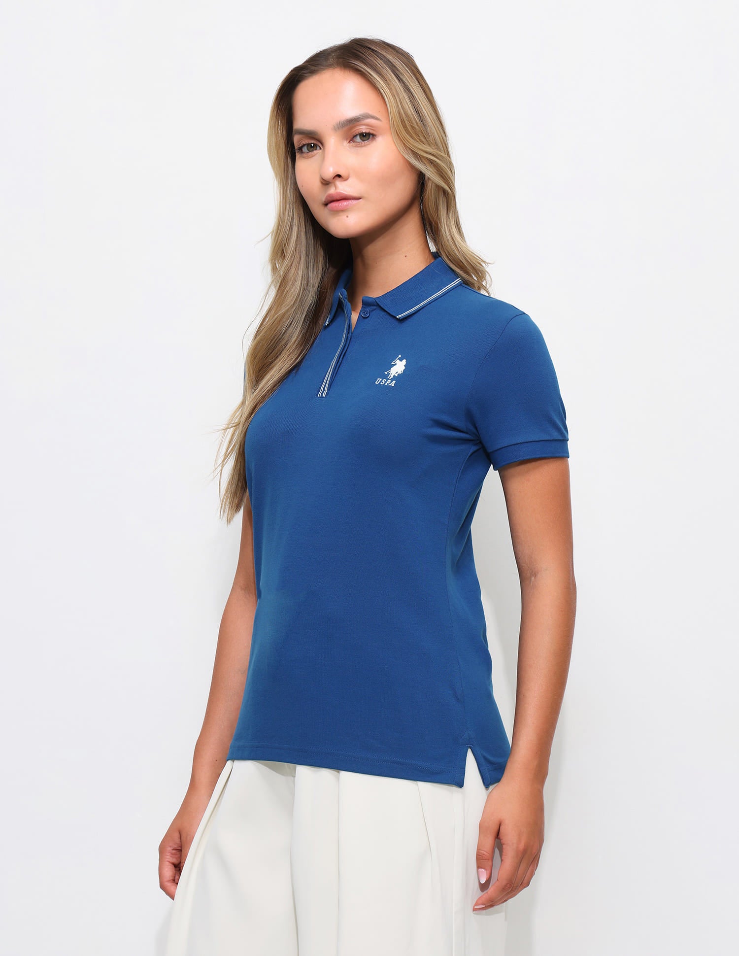 Brand Printed Regular Fit Polo Shirt Blue - U.S. Polo Assn. India | Large