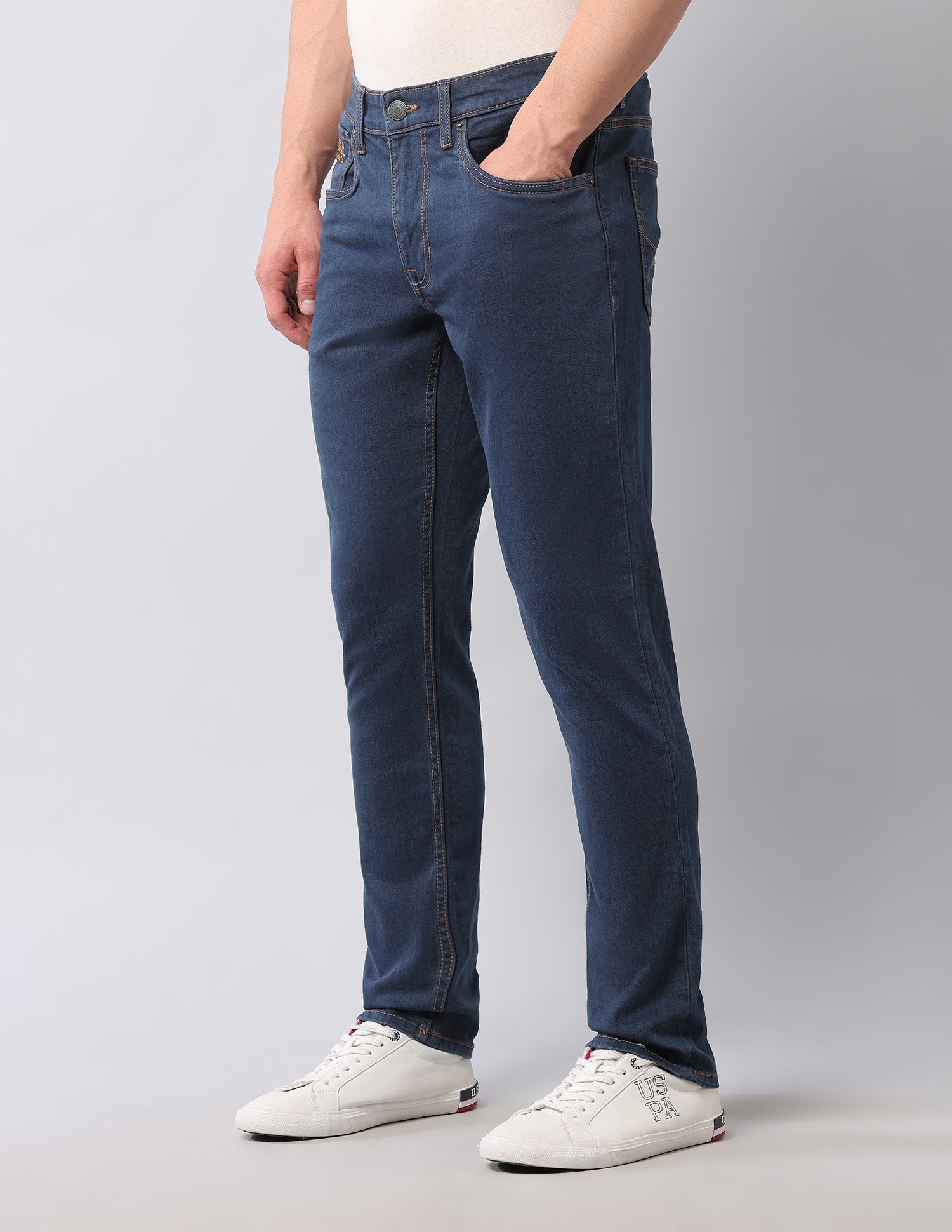 Brandon Slim Tapered Fit Blue Jeans Blue - U.S. POLO ASSN. | Large