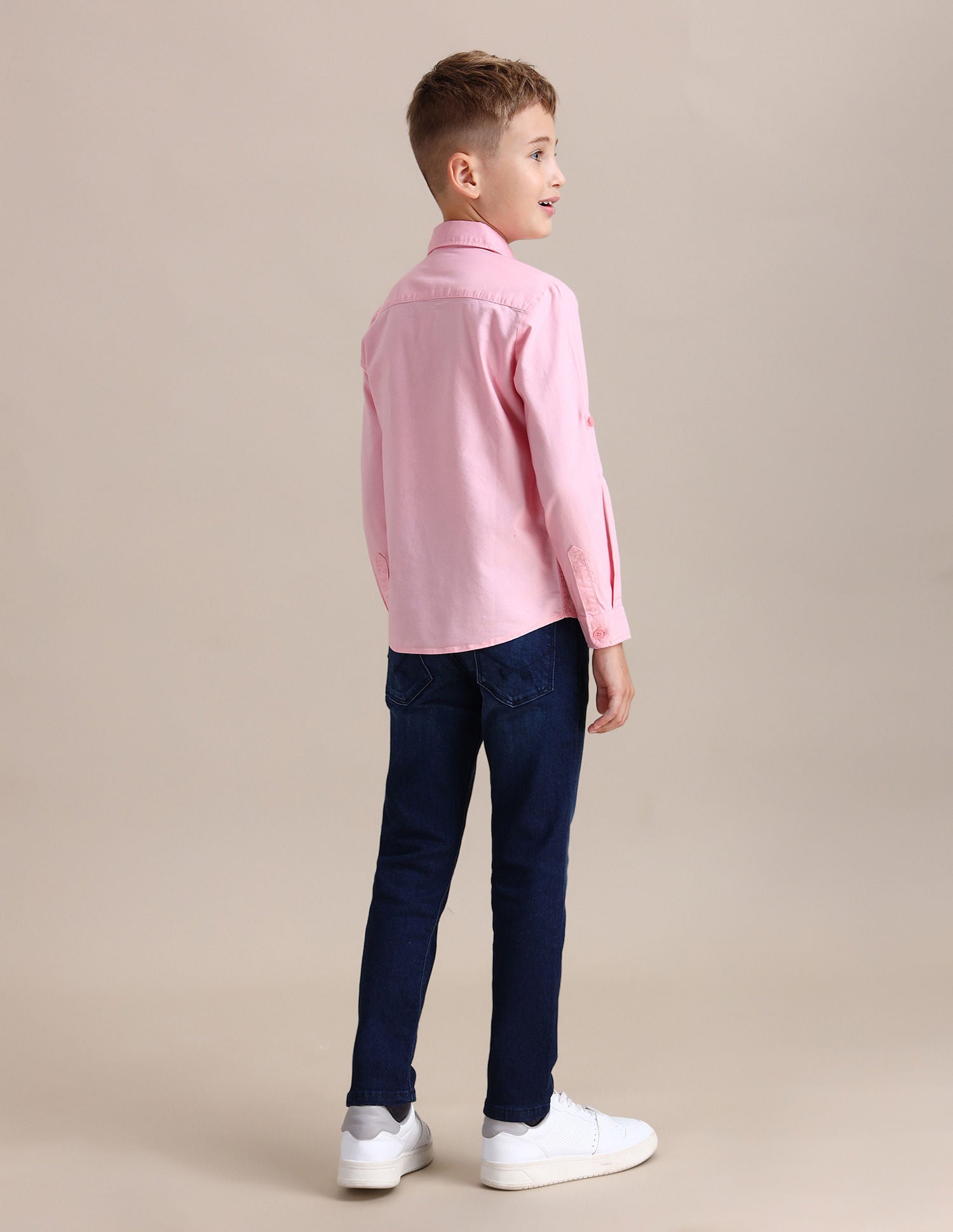 Boys Brand Printed Cotton Shirt Light Pink - U.S. POLO ASSN. | Large