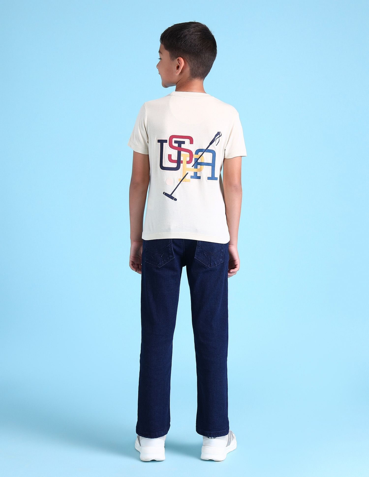 Boys Brand Printed T-Shirt Off White - U.S. POLO ASSN. | Large