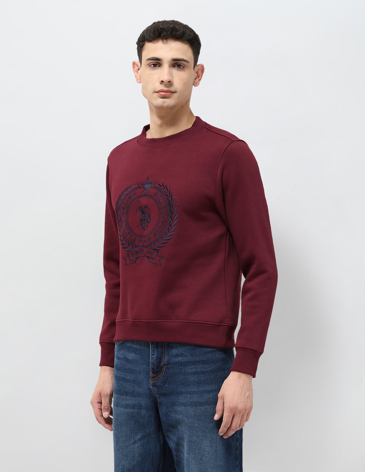 Graphic Brand Embroidered Regular Fit Sweatshirt Dark Red - U.S. POLO ASSN. | Large