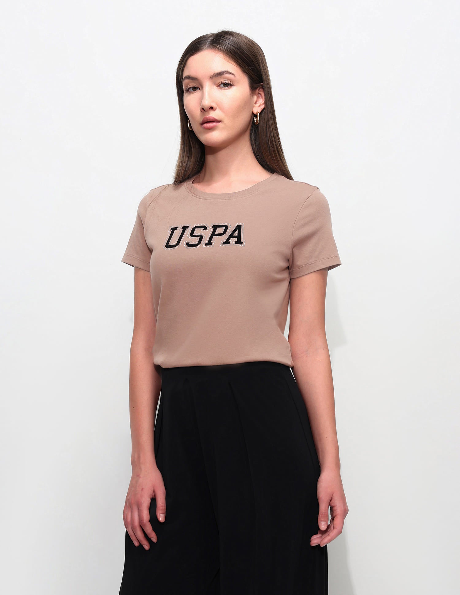 Regular Fit Brand Printed T-Shirt Taupe - U.S. Polo Assn. India | Large