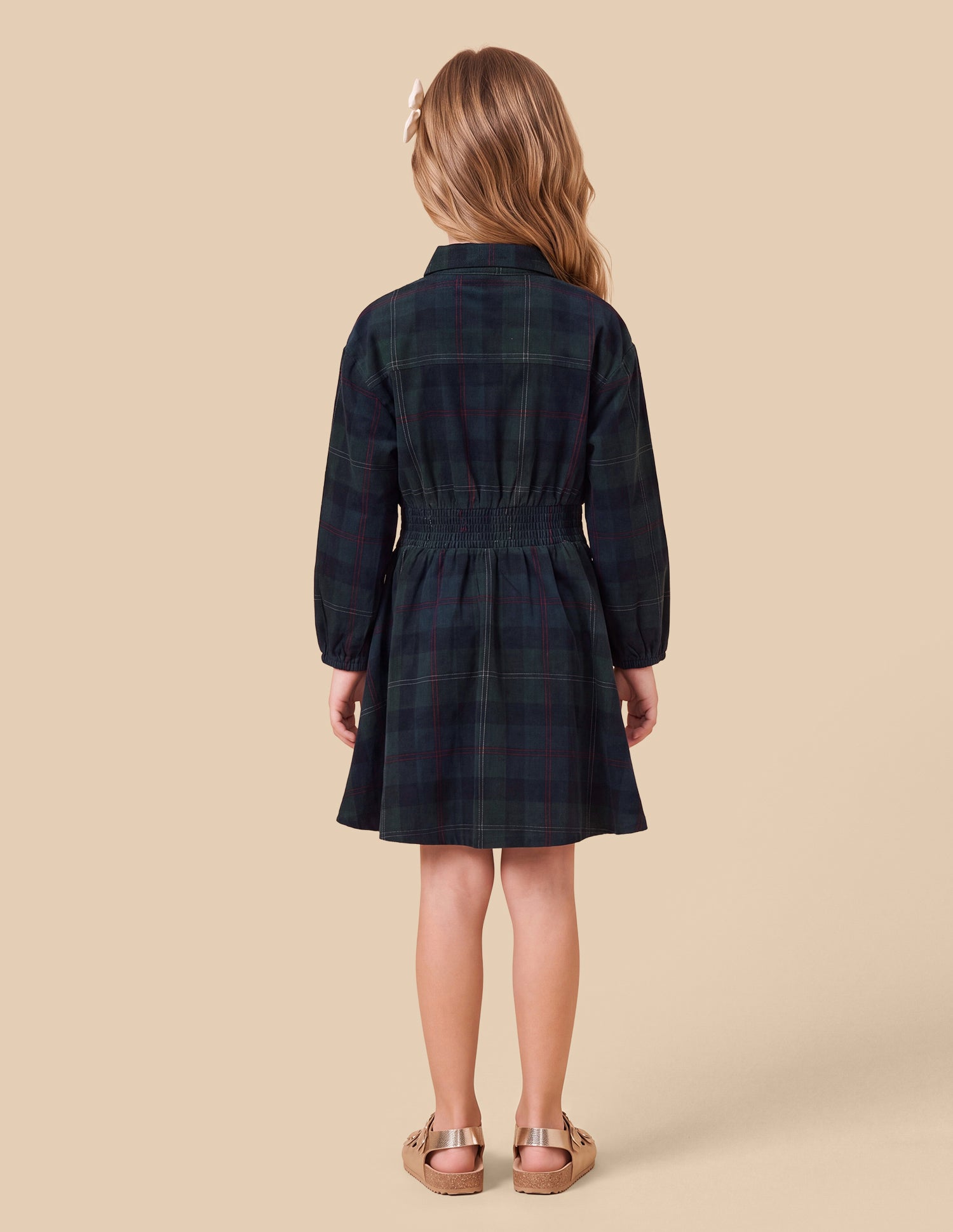 Corduroy Checked Shirt Dress Green - U.S. Polo Assn. India | Large