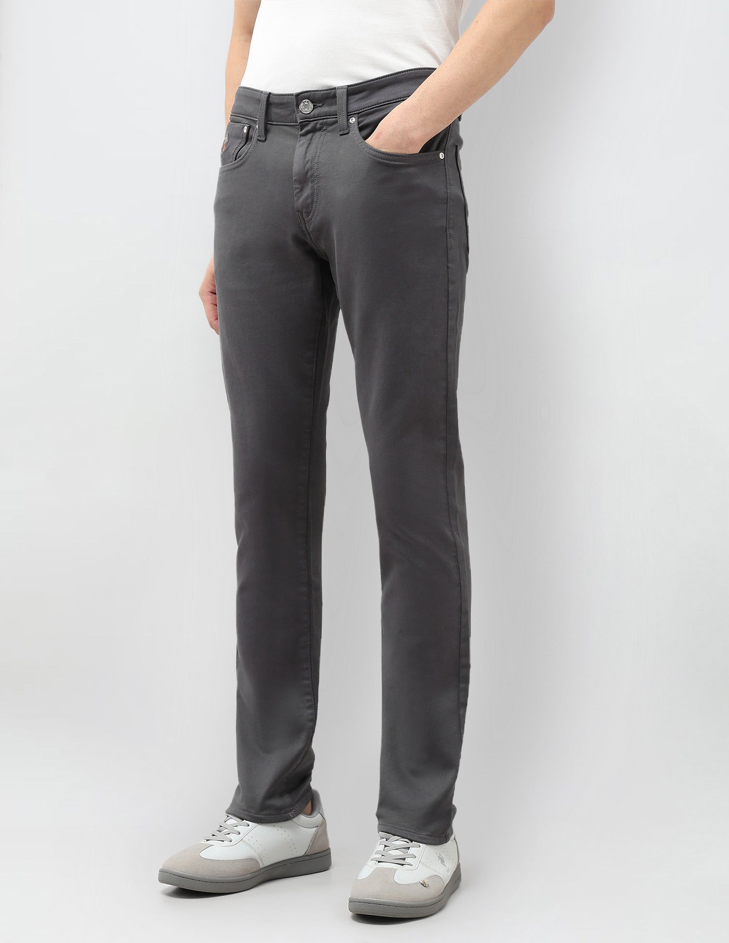 Brandon Slim Tapered Fit Color Denim Jeans Dark Grey - U.S. POLO ASSN. | Large