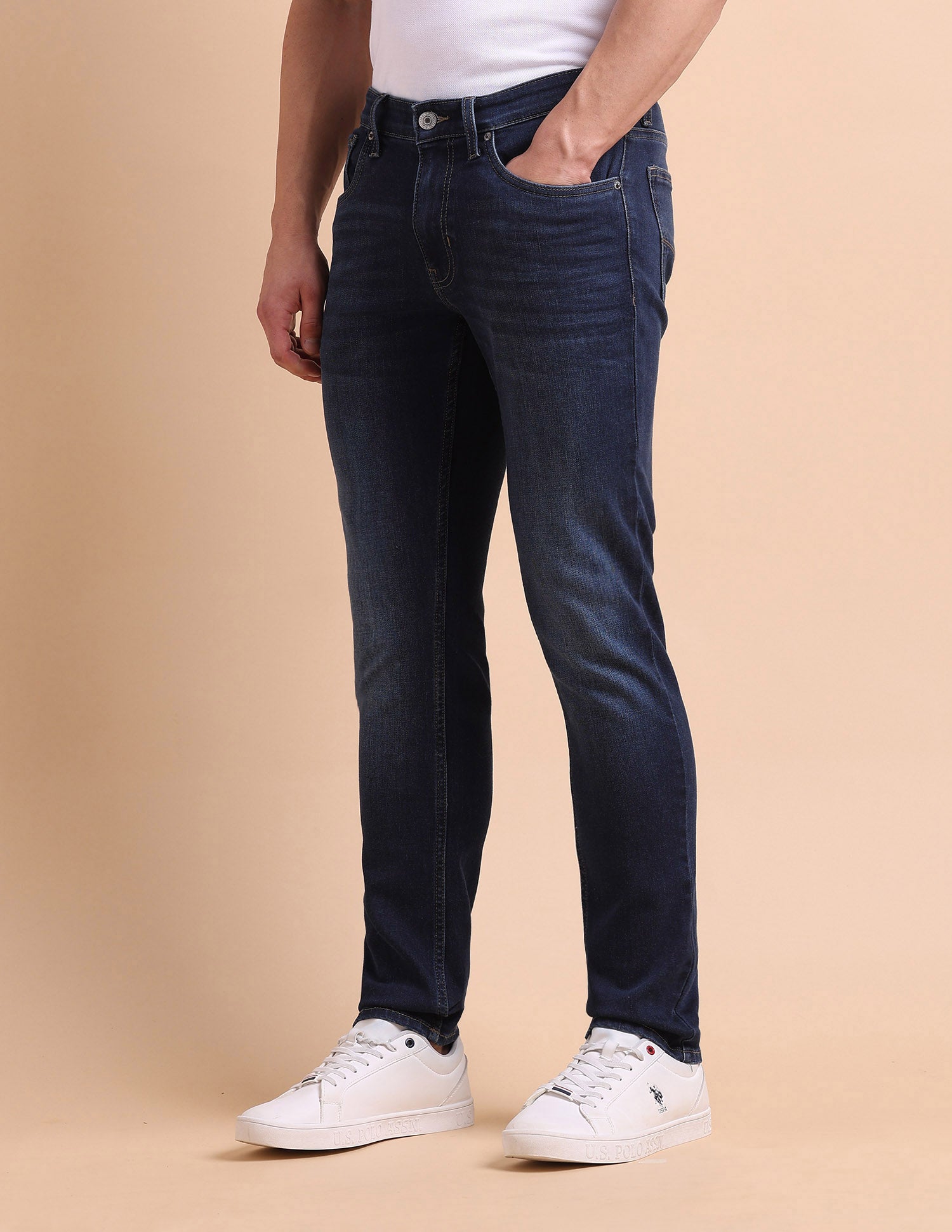 Brandon Slim Tapered Fit Blue Jeans Blue - U.S. POLO ASSN. | Large