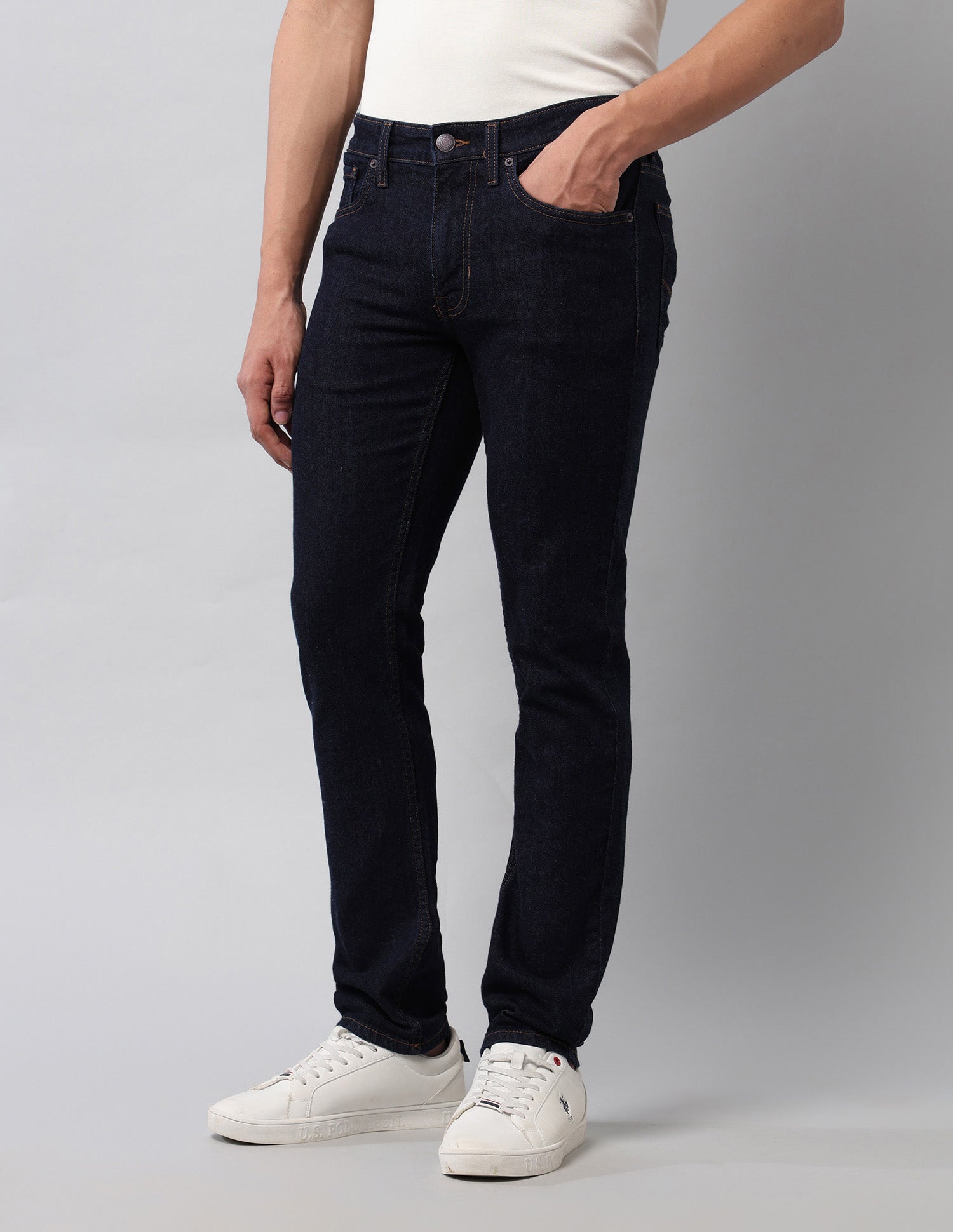Regallo Skinny Fit Blue Jeans Dark Blue - U.S. Polo Assn. India | Large
