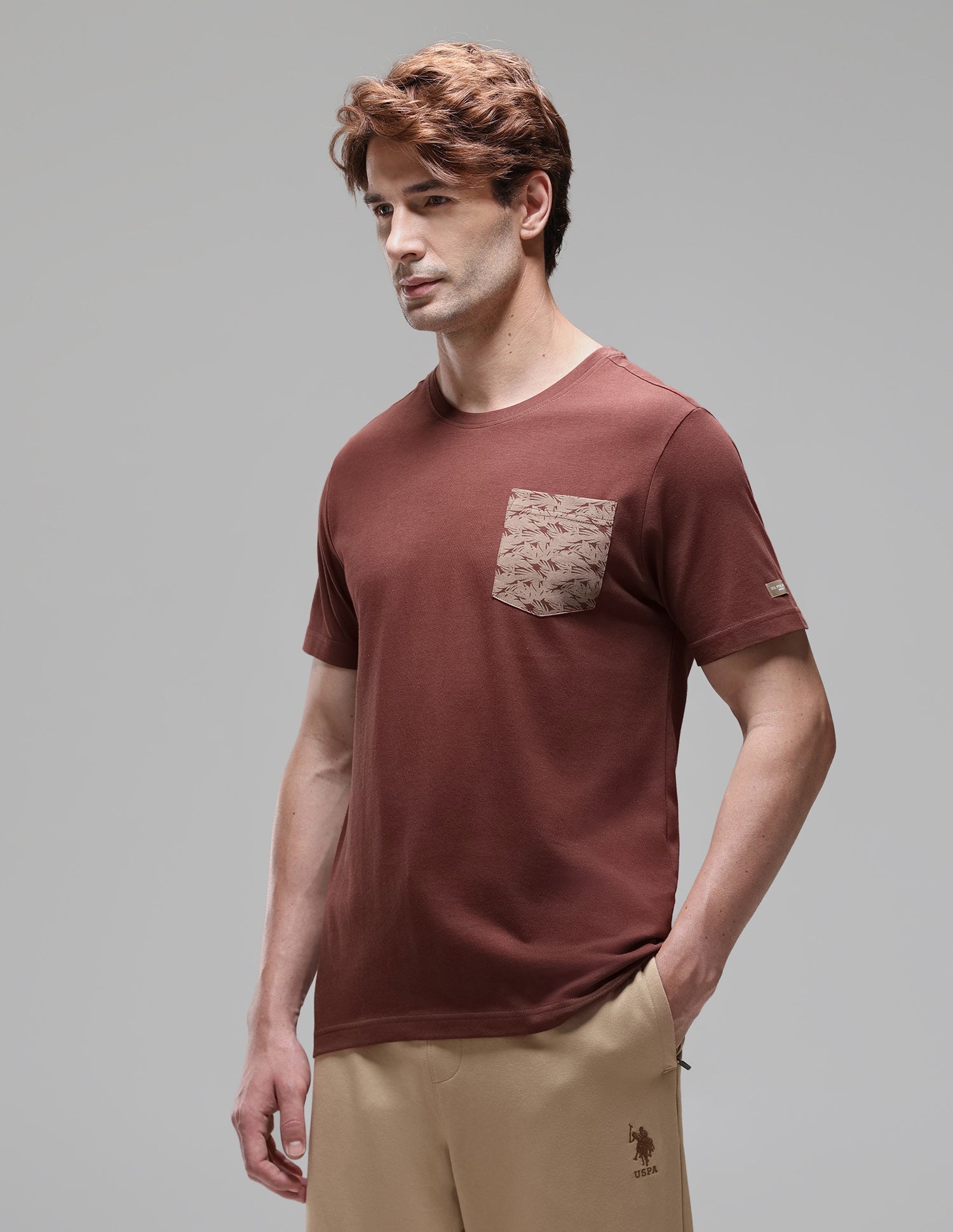 Breathable Comfort Fit OEE18 Lounge T-Shirt Sable - U.S. Polo Assn. India | Large