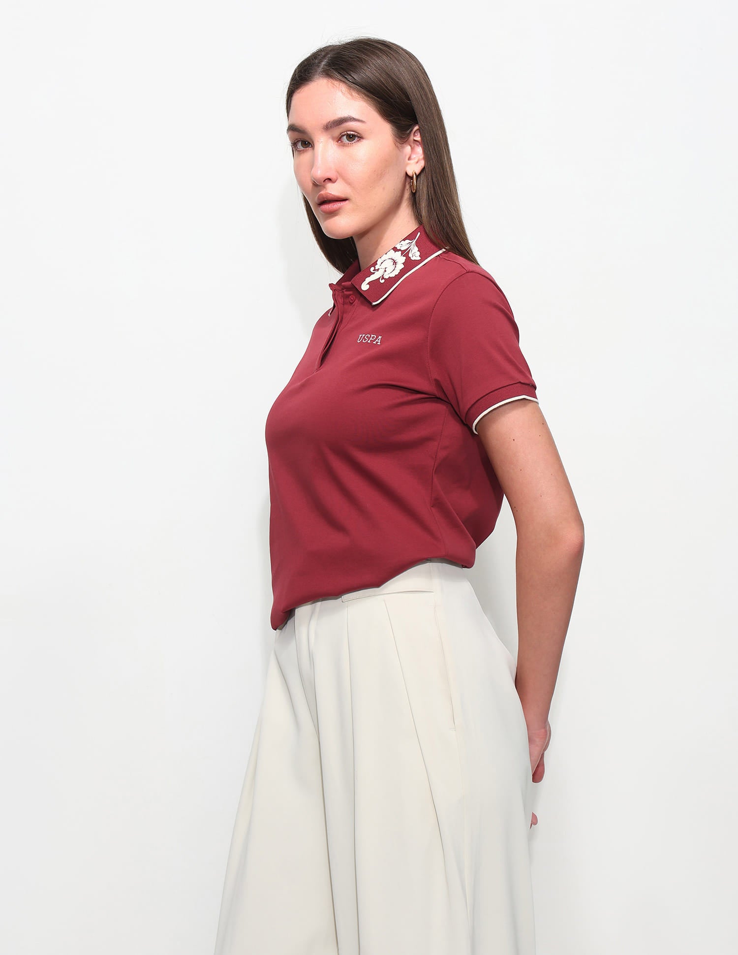 Regular Fit Solid Polo Shirt Red - U.S. Polo Assn. India | Large