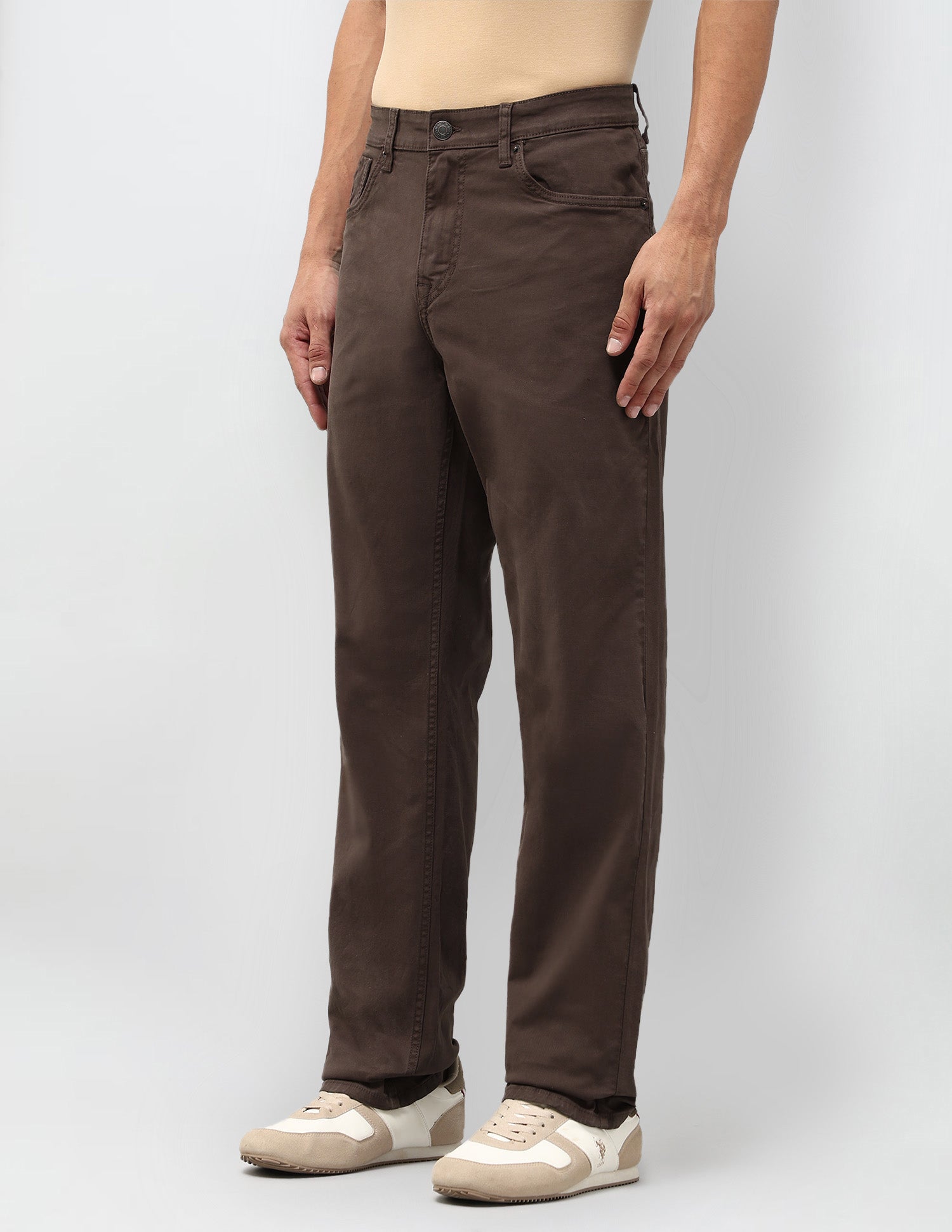 Shawn Relaxed Fit Brown Jeans Choco - U.S. Polo Assn. India | Large