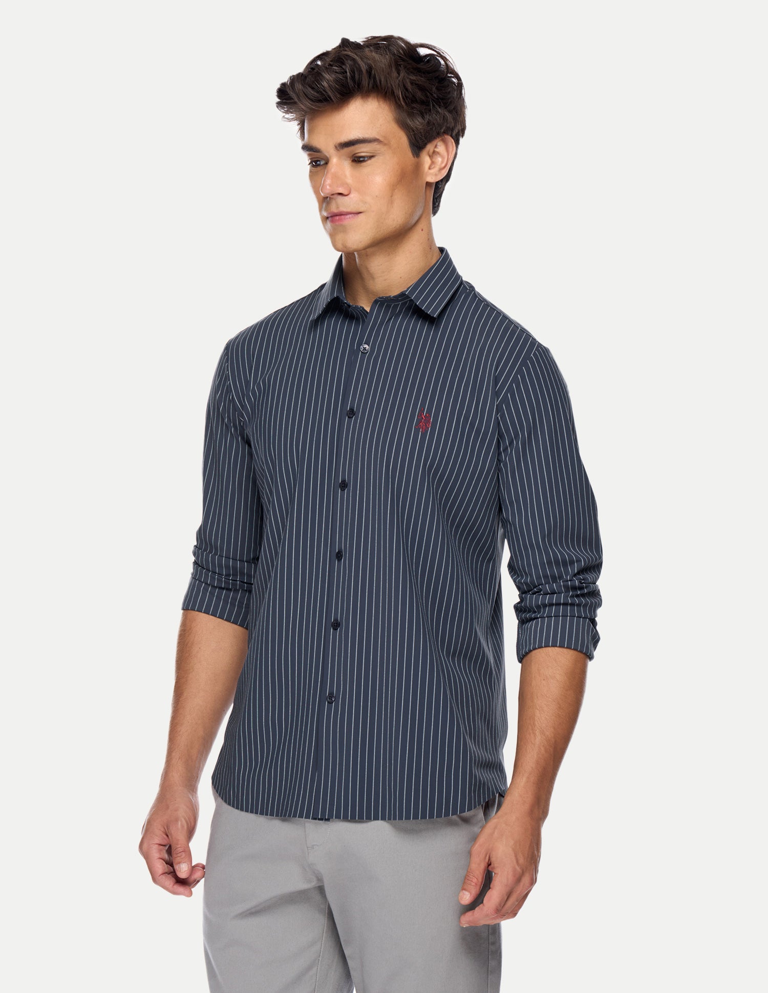 Vertical Striped Knitted Shirt Navy - U.S. Polo Assn. India | Large