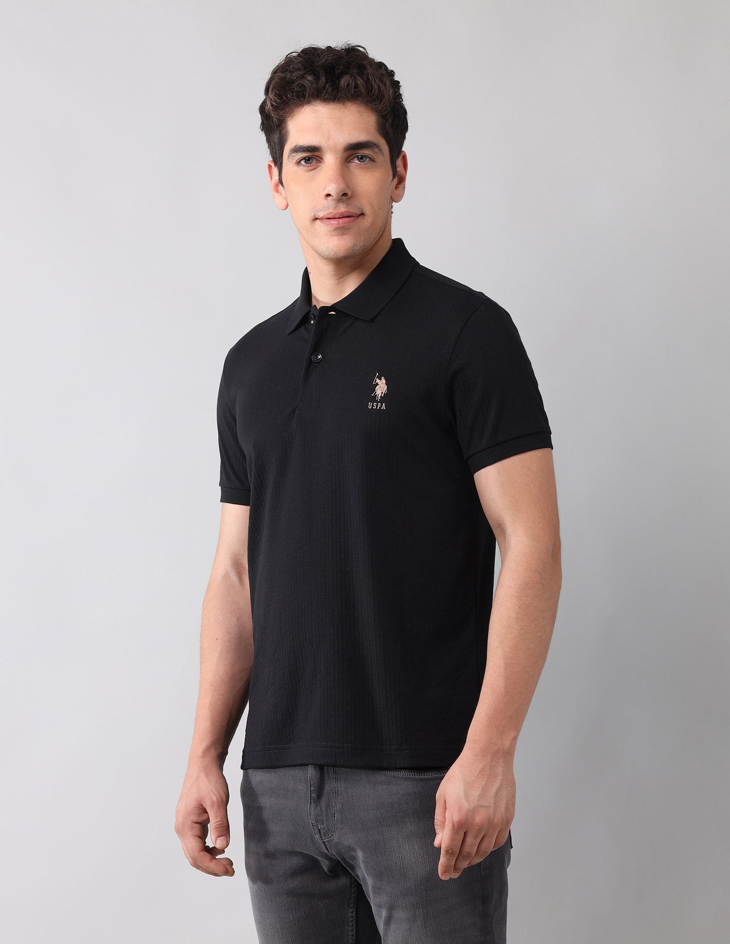 Muscle Fit Black Label Polo Shirt Black - U.S. Polo Assn. India | Large
