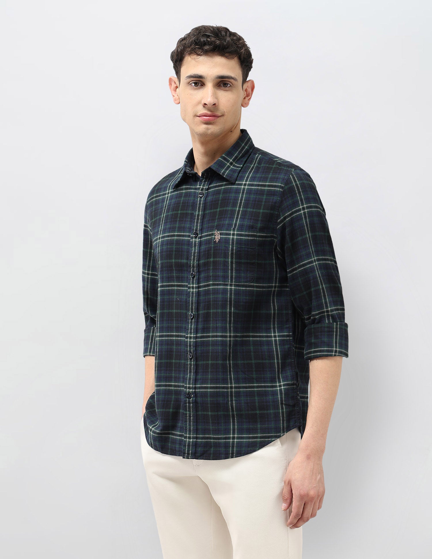 Twill Regular Fit Shirt Navy - U.S. POLO ASSN. | Large