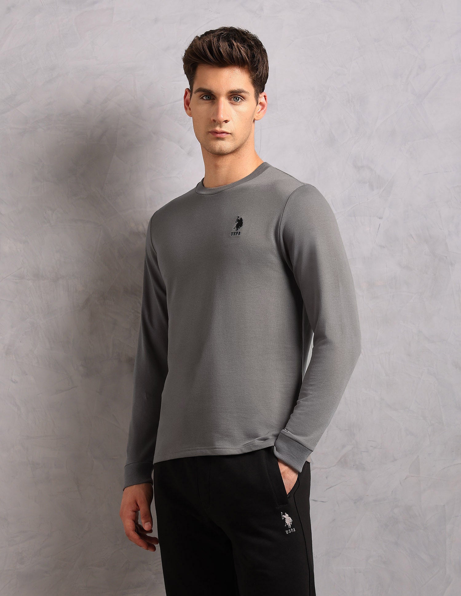 Comfort Fit Solid OEE14 Lounge T-Shirt - Pack Of 1 Grey - U.S. POLO ASSN. | Large