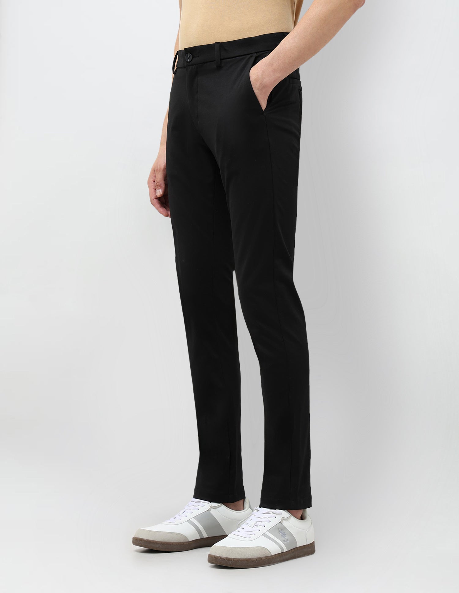 Satin Slim Fit Trousers Black - U.S. POLO ASSN. | Large