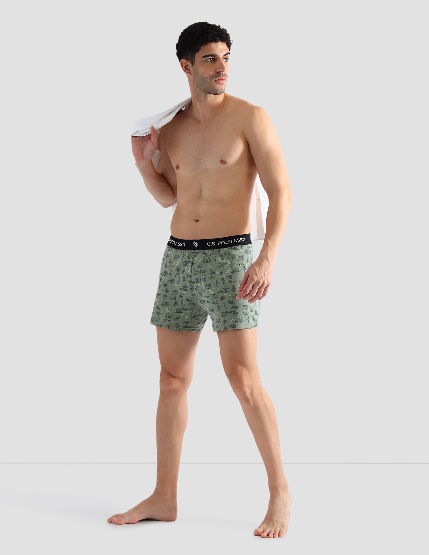 Comfort Regular Fit Solid OEX09 Boxers - Pack of 2 Green Bay and Nile Blue - U.S. POLO ASSN. | Large