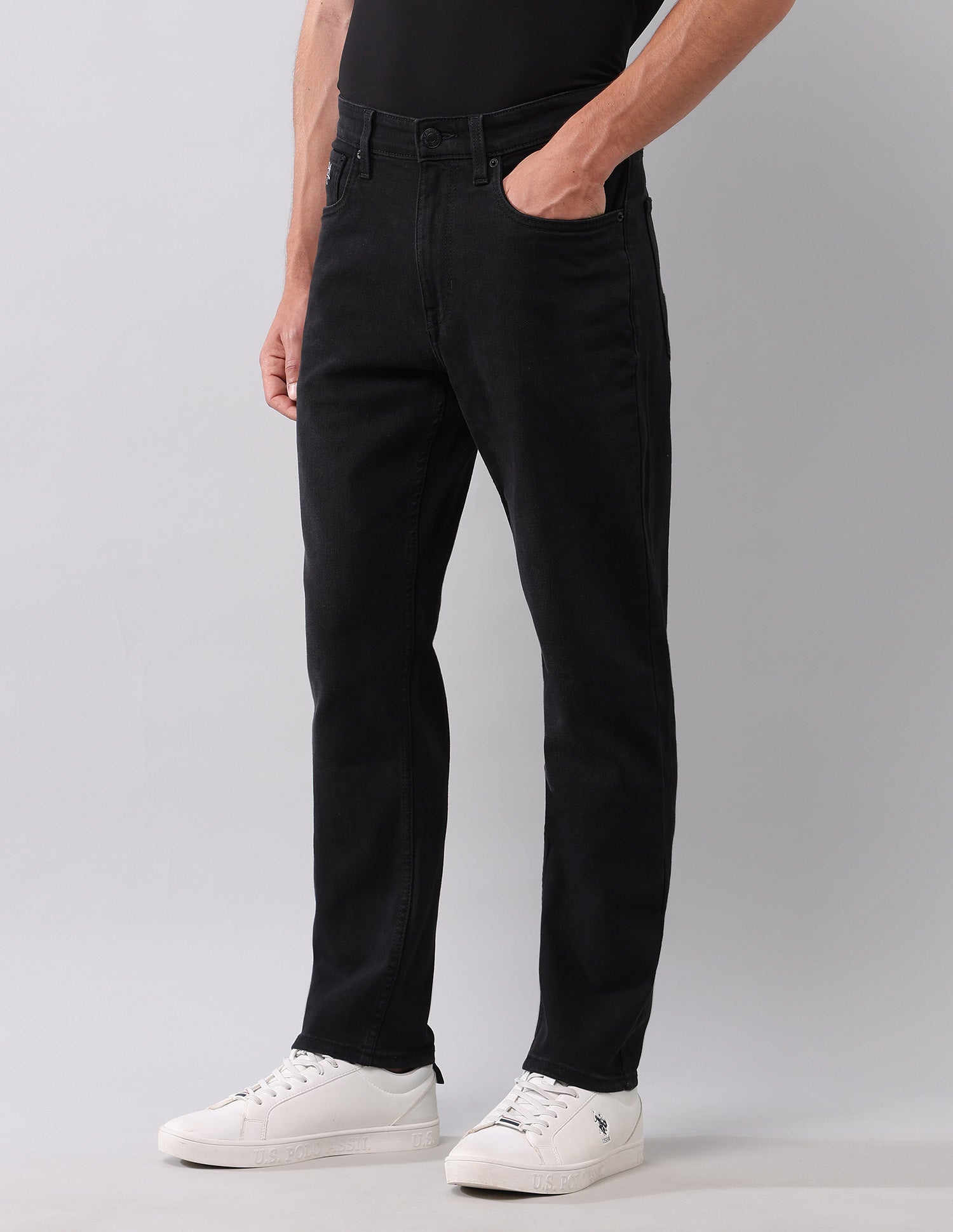 Cole Comfort Cropped Fit Black Jeans Black - U.S. POLO ASSN. | Large