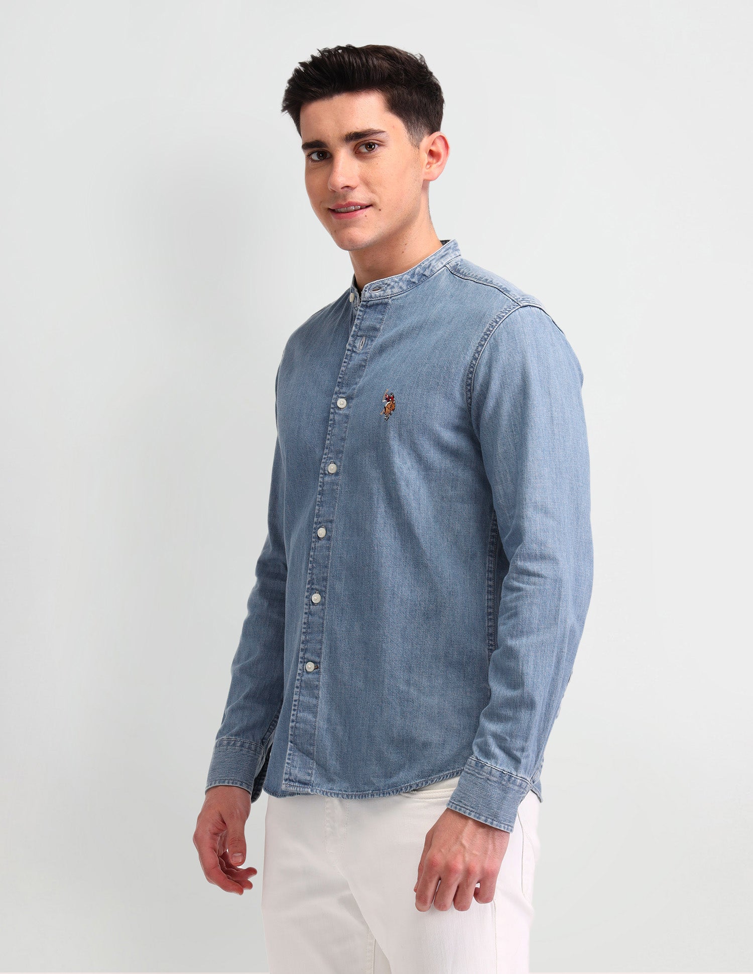 Solid Regular Fit Shirt Indigo - U.S. POLO ASSN. | Large