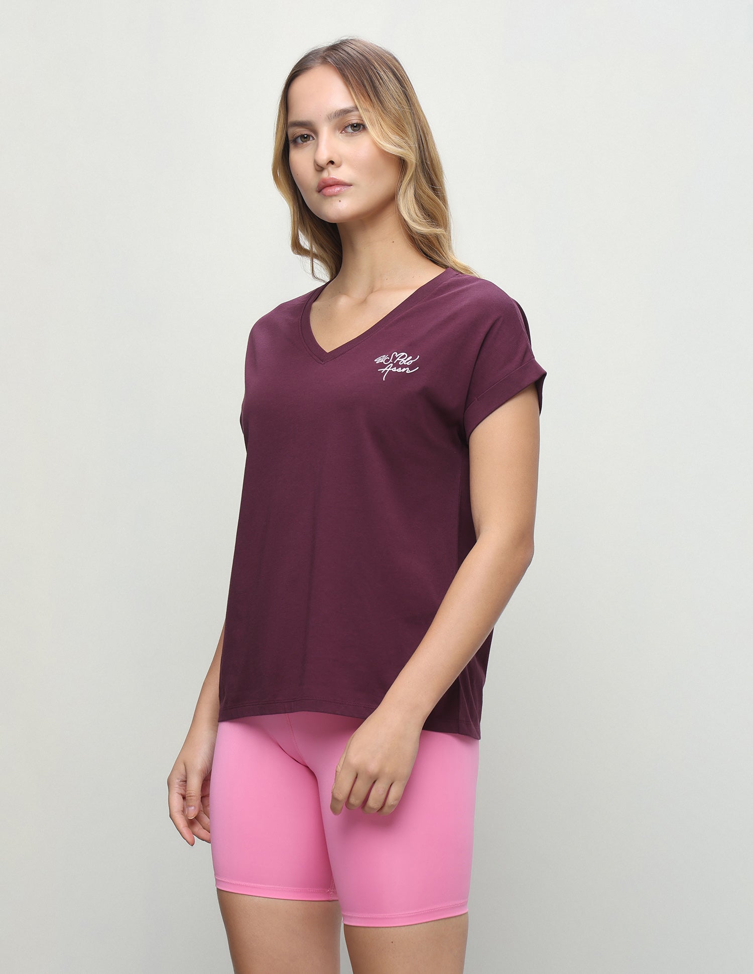 Solid Regular Fit T-Shirt Wine - U.S. Polo Assn. India | Large