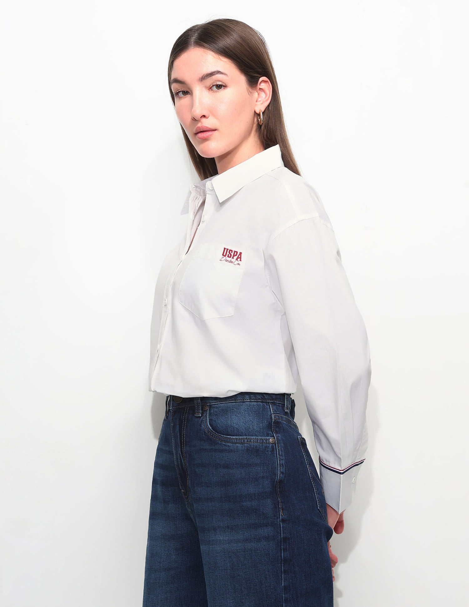Relaxed Brand Embroidered Shirt White - U.S. Polo Assn. India | Large