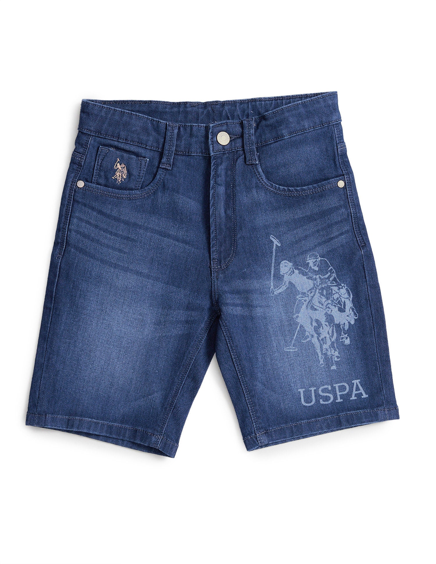 Boys Stone Wash Shorts Blue - U.S. Polo Assn. India | Large