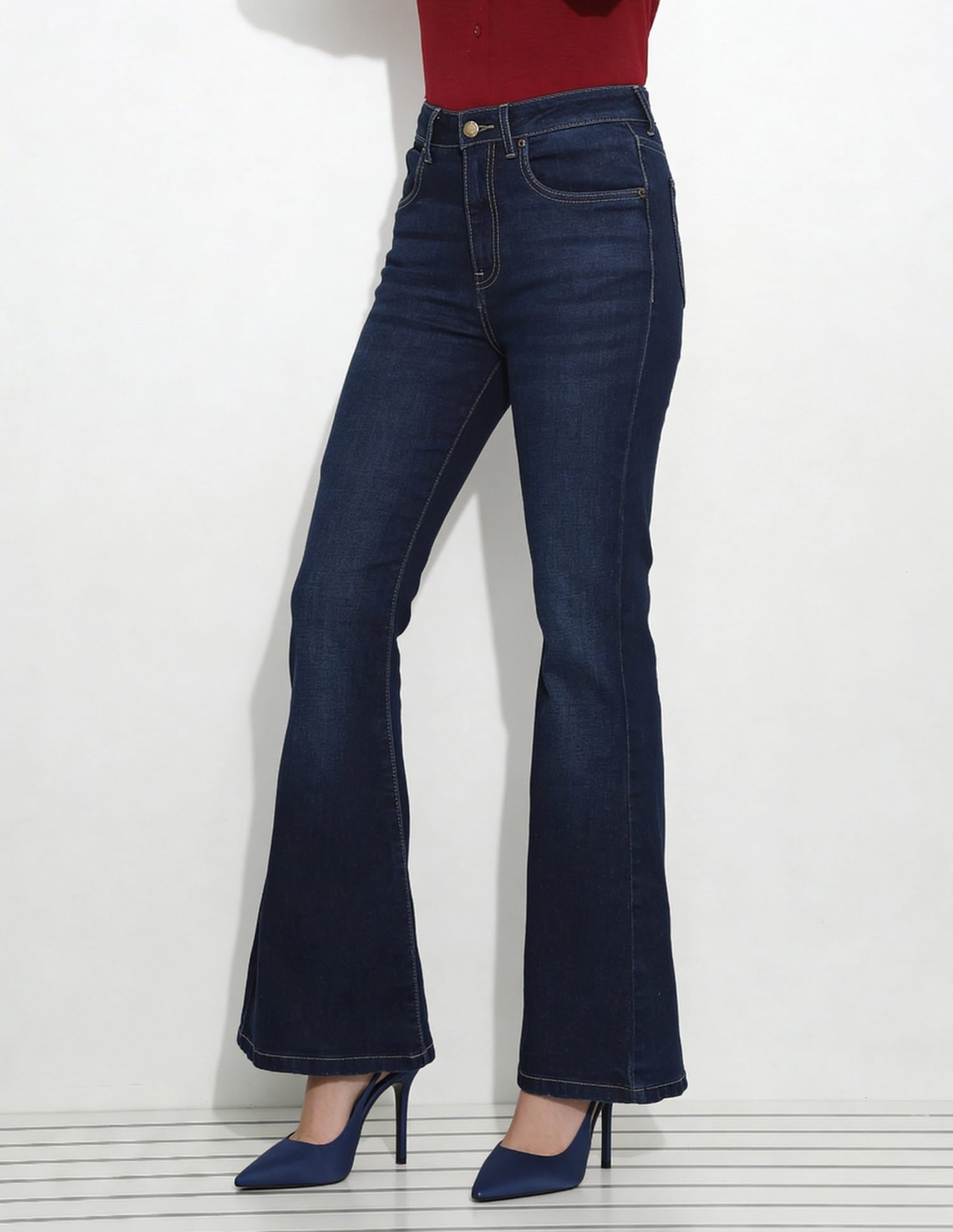 High Rise Extreme Flared Fit Jeans Blue - U.S. Polo Assn. India | Large