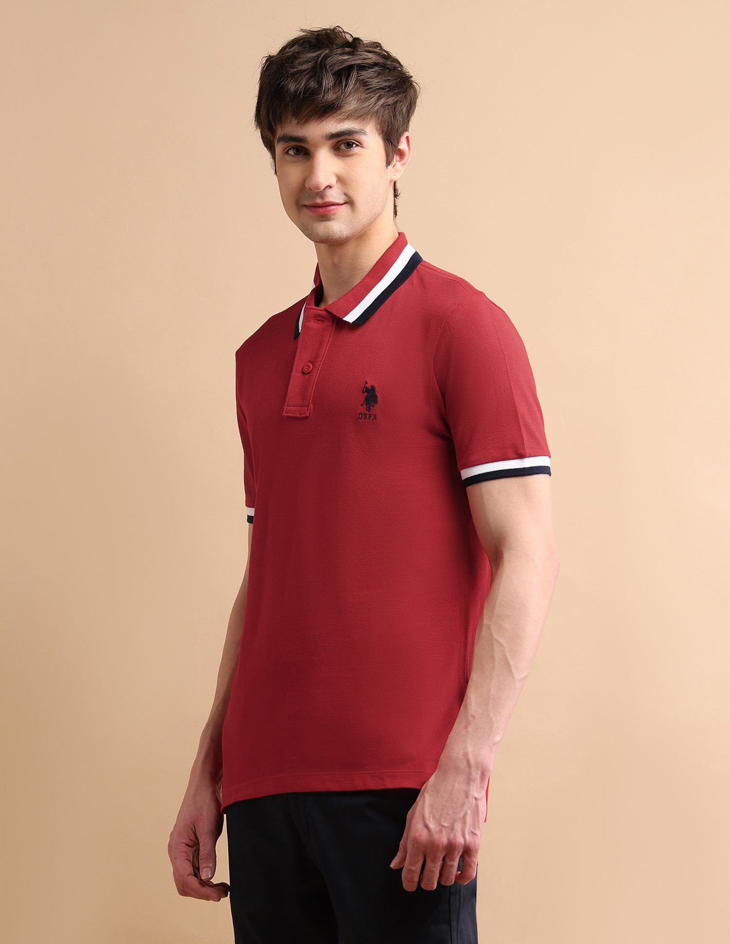 Heritage Tipped Polo Shirt Red - U.S. POLO ASSN. | Large
