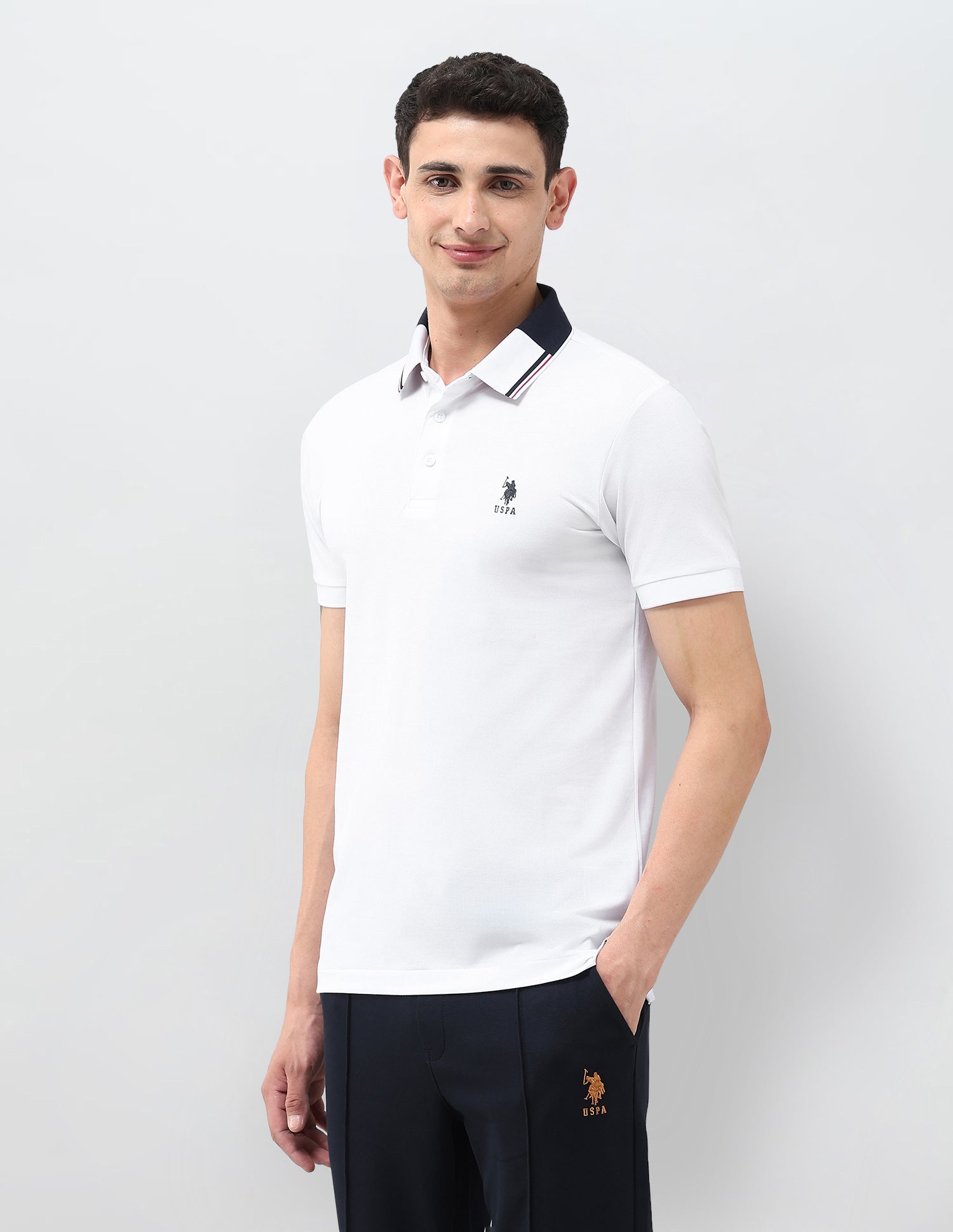 Solid Regular Fit Polo Shirt White - U.S. POLO ASSN. | Large