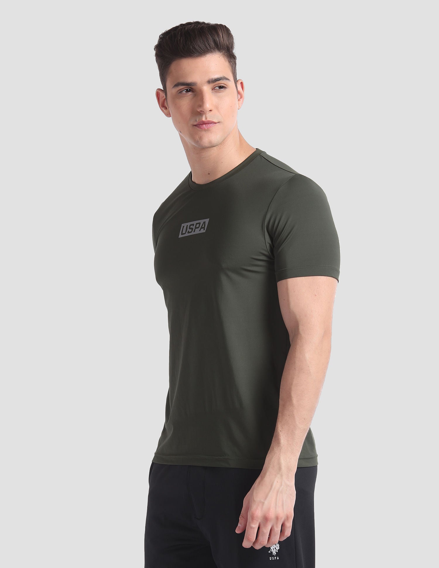 Solid AE002 Lounge T-Shirt - Pack Of 1 Olive - U.S. POLO ASSN. | Large