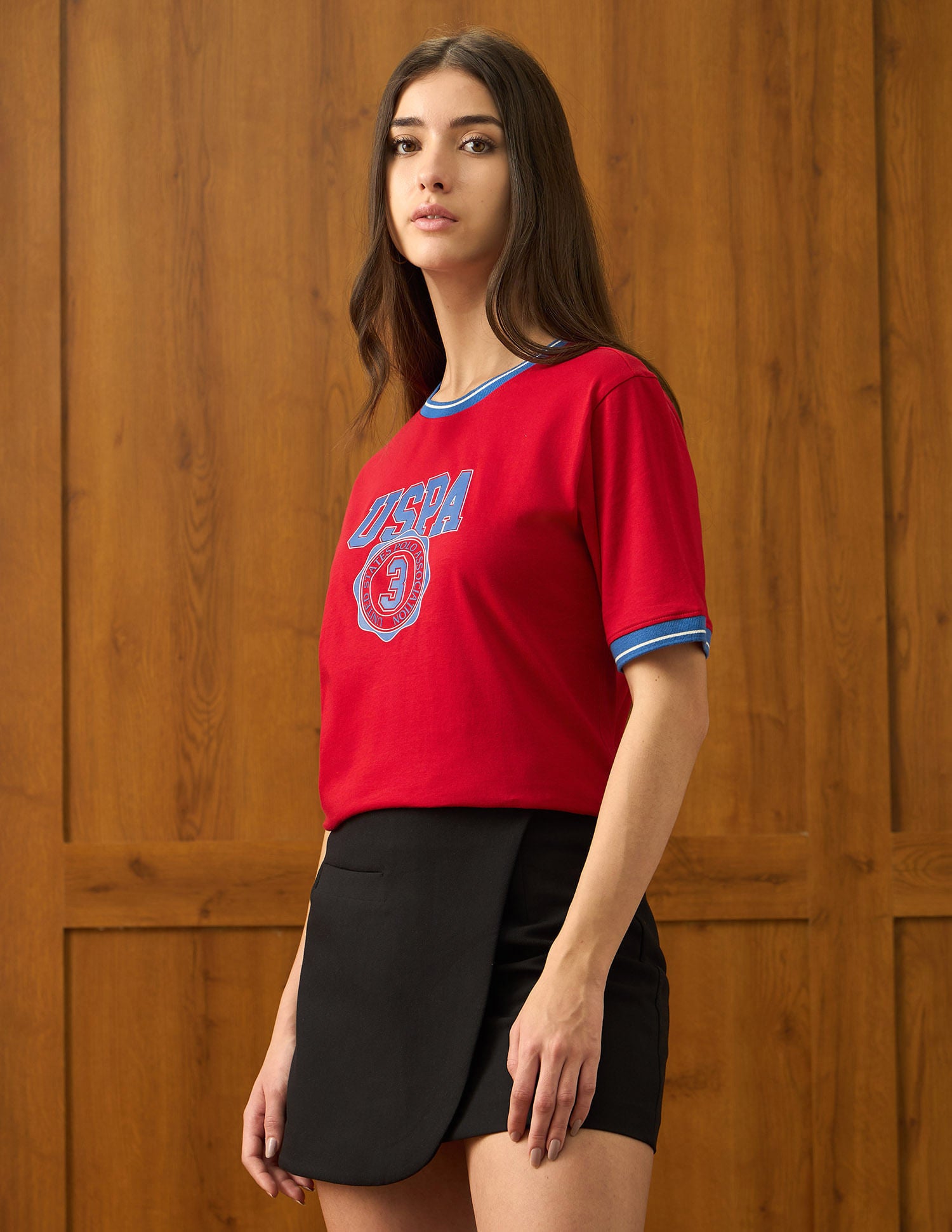 Brand Printed Boxy T-Shirt Red - U.S. POLO ASSN. | Large