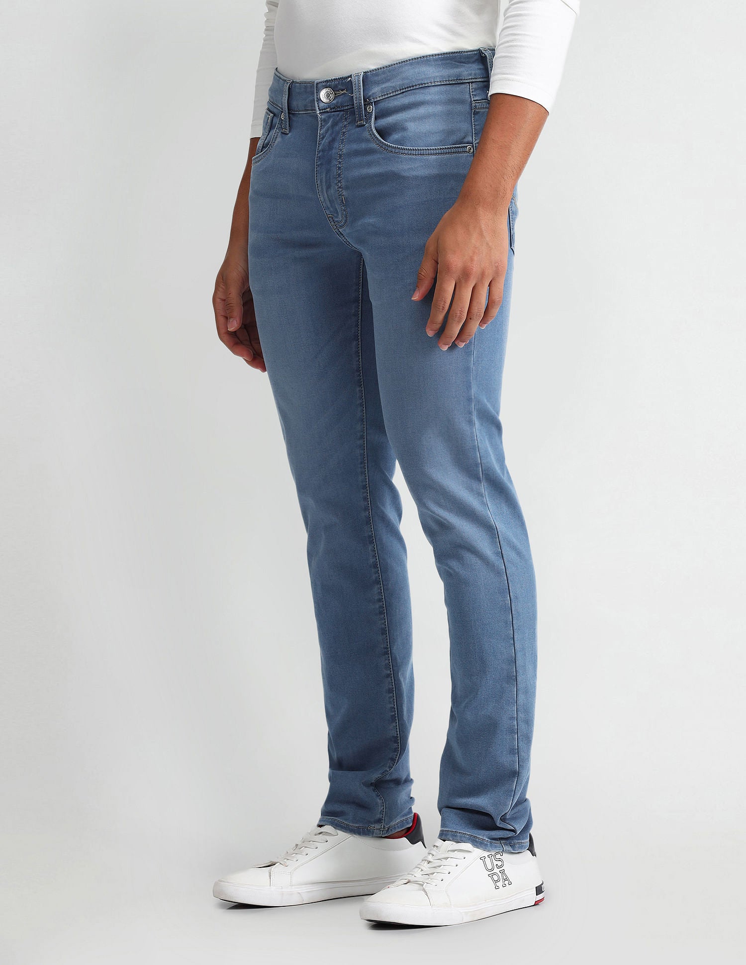 Regallo Skinny Fit Light Wash Jeans Blue - U.S. Polo Assn. India | Large
