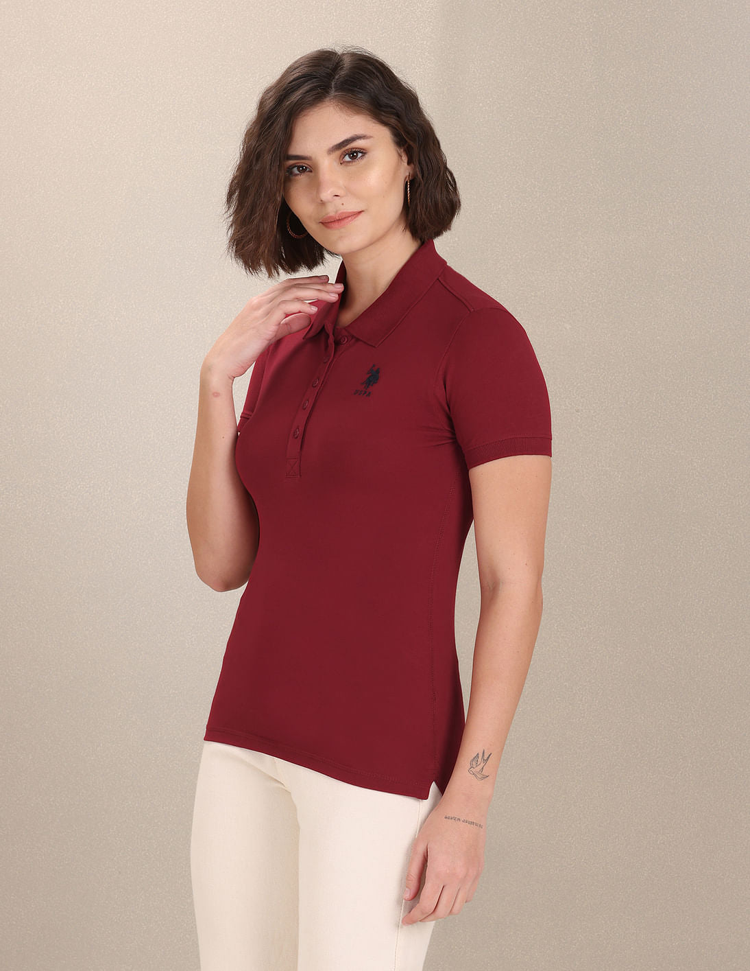 Solid Pique Polo Shirt Maroon - U.S. POLO ASSN. | Large