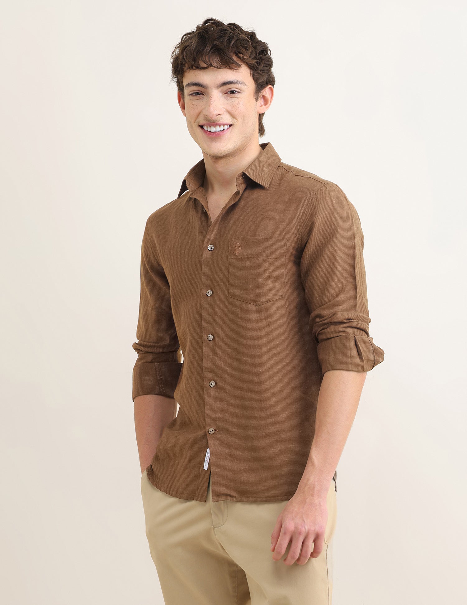 Sotogrande Regular Fit Shirt Brown - U.S. Polo Assn. India | Large