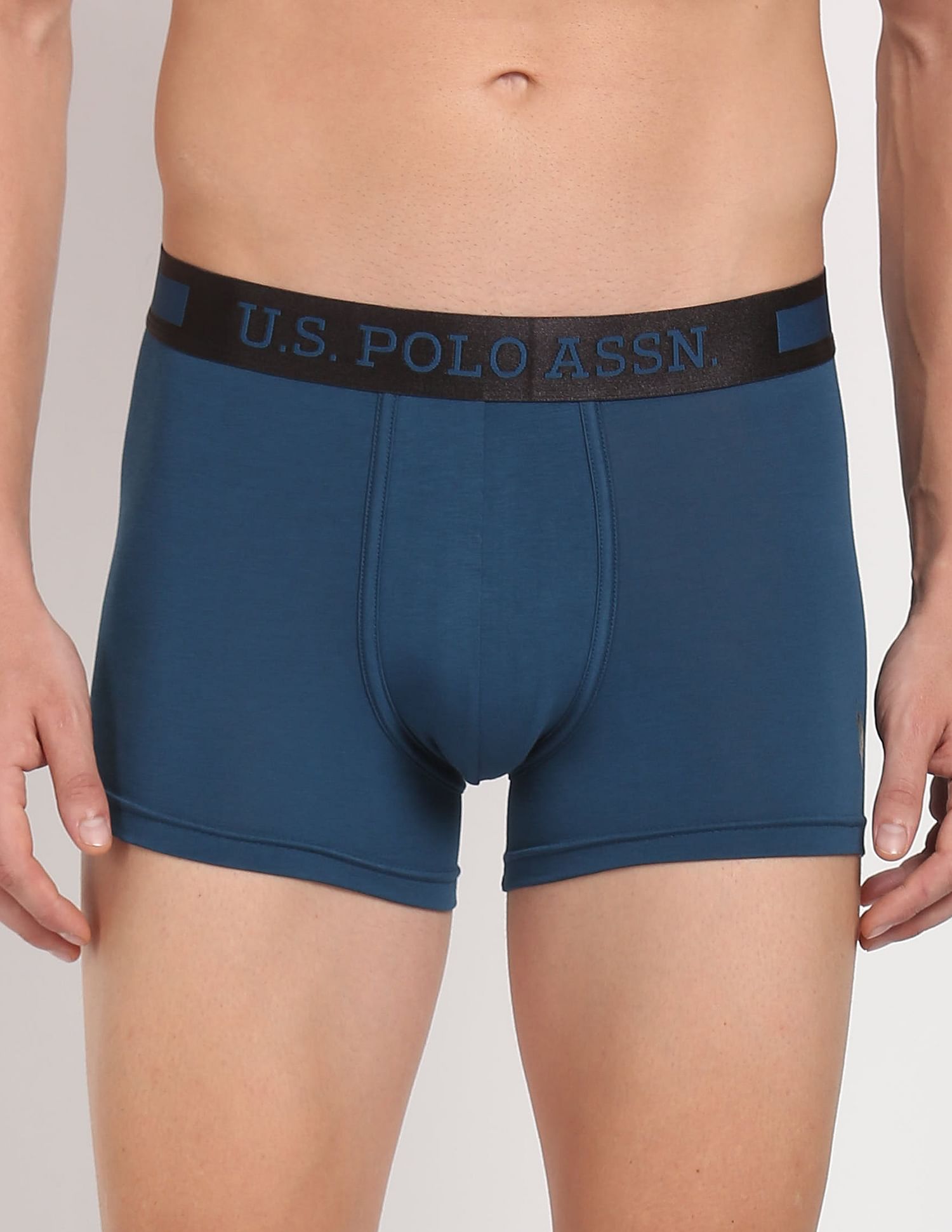 Mid Rise Solid PT001 Premium Trunks - Pack Of 1 Blue Opal - U.S. POLO ASSN. | Large
